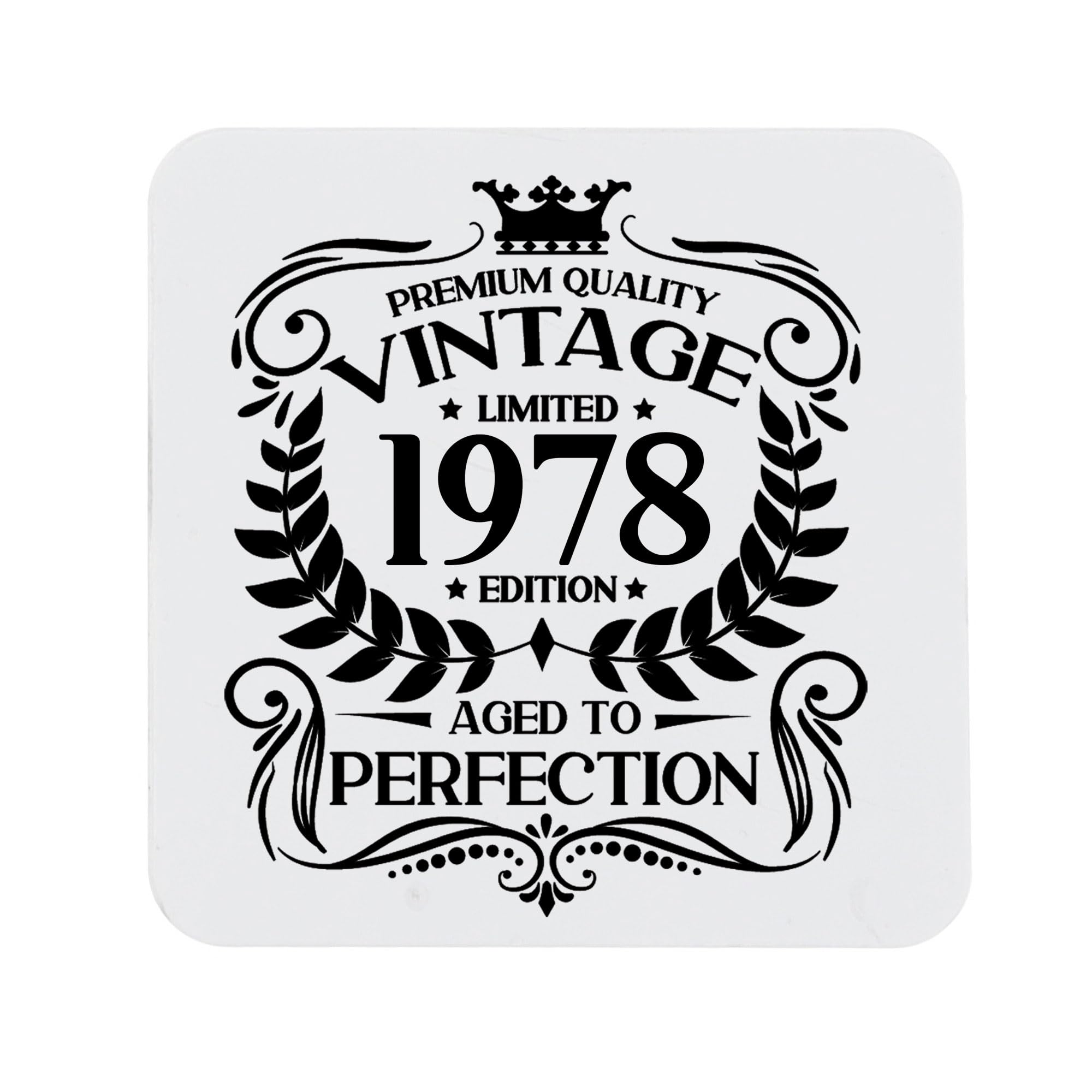48th Birthday Gift for Men Vintage 1978 Aged to Perfection Printed Coaster Present for 48 Year Old Etched Printed Placemat (Printed Coaster) โ image 1