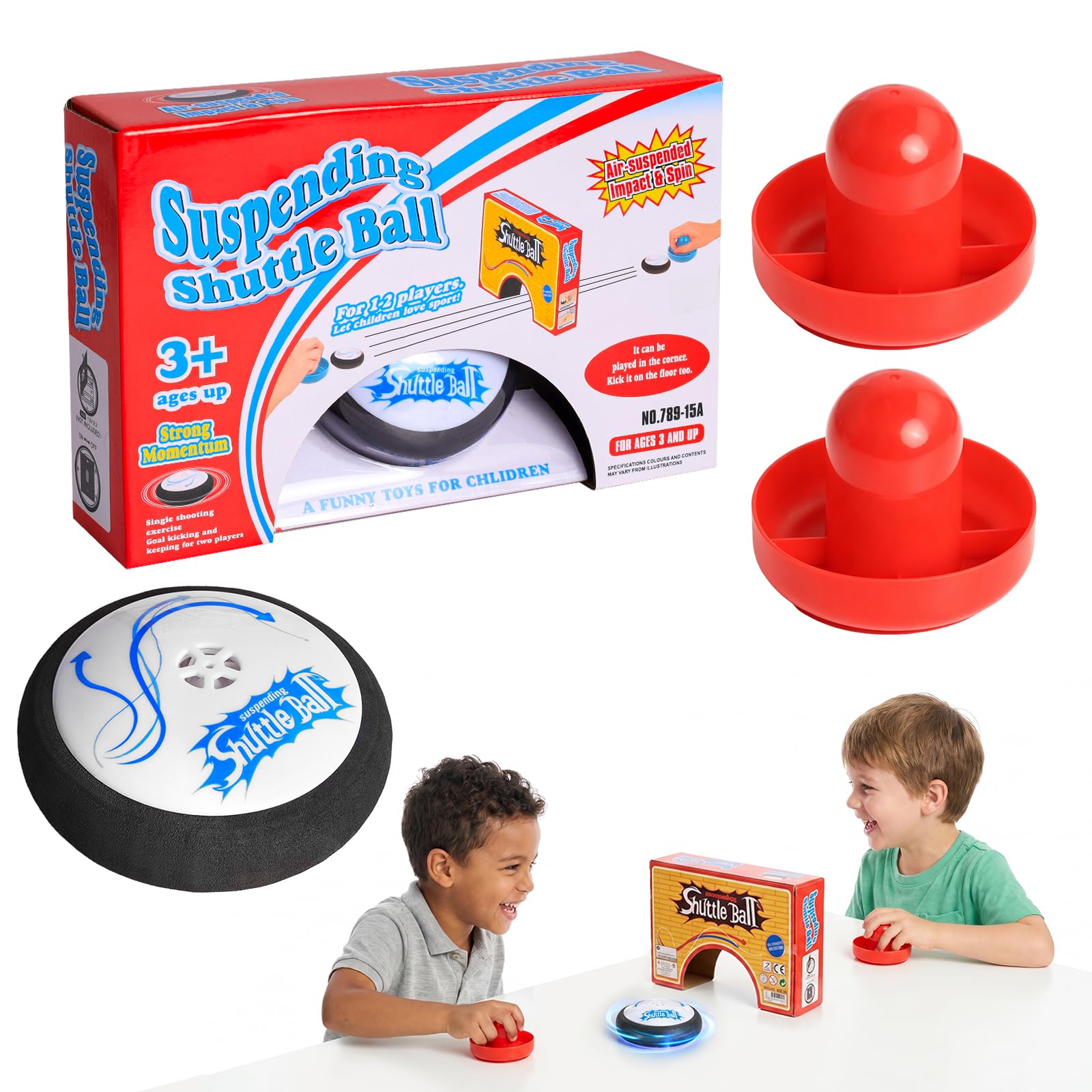 Air Hockey Hover Puck, Electric Floating Hockey Hockey z 2 czerwonymi suwakami do hokeja powietrznego, przenośna gra stołowa, gra planszowa, zabawka, symulowana gra hokejowa dla dzieci i dorosłych