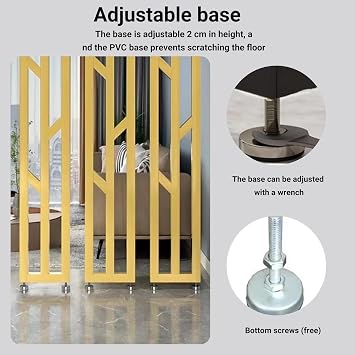 Room Divider Floor to Ceiling DIY Privacy Screen,Partition Screens Suitable for Living Rooms Entrance Halls and OfficesColors can be Freely Combined(Black-2Pcs,H165cm/65in)