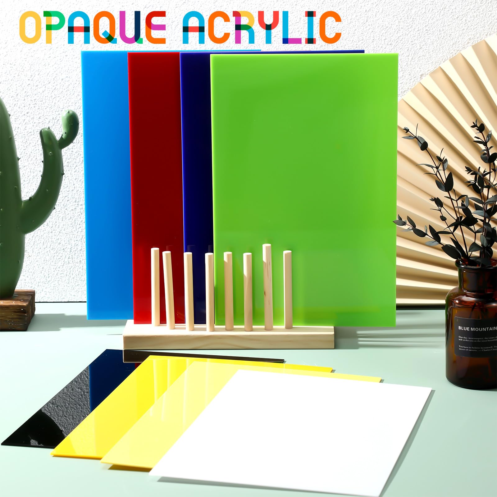 24 Pcs 8x8 Inch Colored Acrylic Sheets | 2mm Thick Translucent Plastic For Laser Cutting, Crafts & DIY Displays (Multiple Colors)