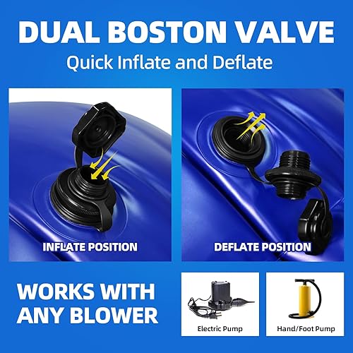 Miniatura 4 de Juego de 2 almohadas de piscina de 4 x 4 pies para piscina sobre el suelo, kit de cierre de piscina para invierno, extra duraderas y resistentes al