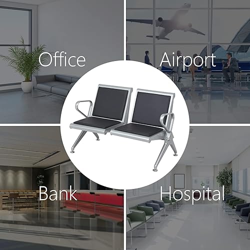 Miniatura 8 de Kinfant Sillas de sala de espera para recepción de invitados recepción de invitados banco de oficina para aeropuerto hospital banco salón sala de