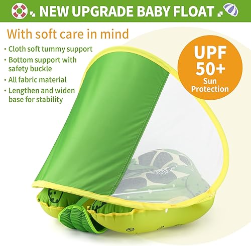 Miniatura 2 de Flotador de piscina para bebé con toldo ajustable UPF50+ Flotador de natación para bebés para bebés