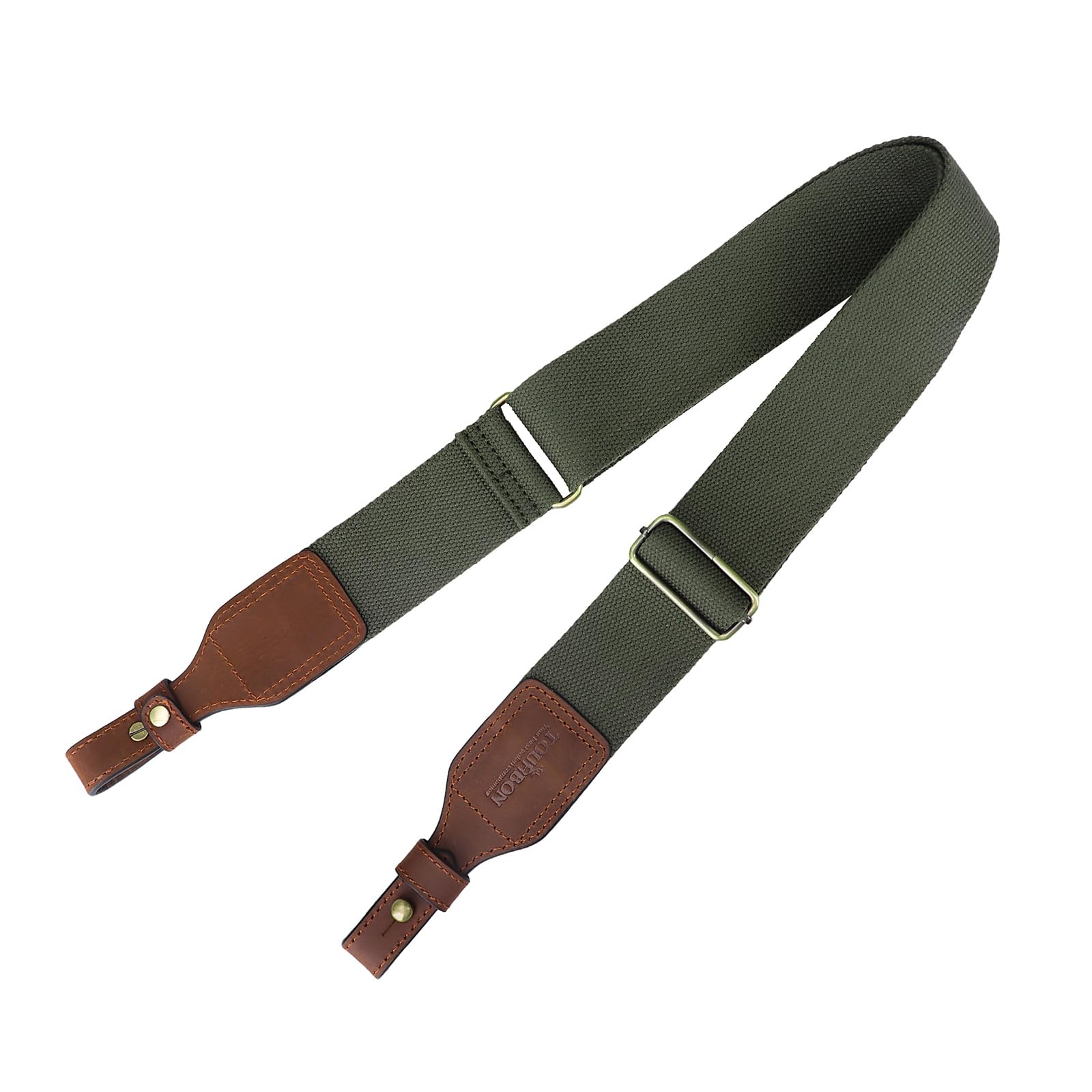 TOURBON - Cinturón de 5 cm para Escopeta de Caza, de algodón y Cuero, Estilo inglés (Verde)