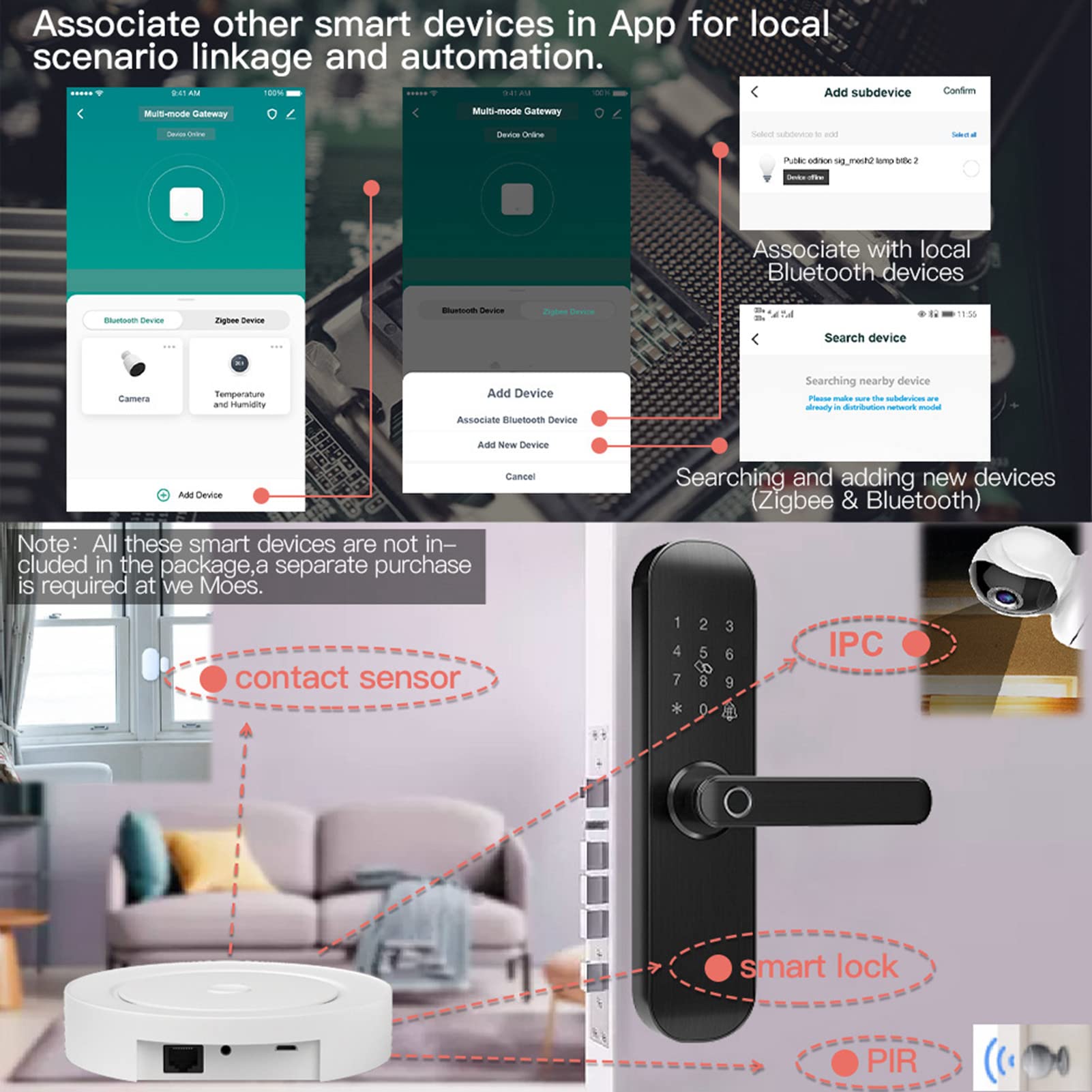 ZigBee et Bluetooth Mesh Gateway Hub : Passerelle Smart Hub Multiprotocole, Contrôle Vocal Tuya ZigBee Hub Via Alexa et Home, Télécommande Compatible avec Tous Les Tuya