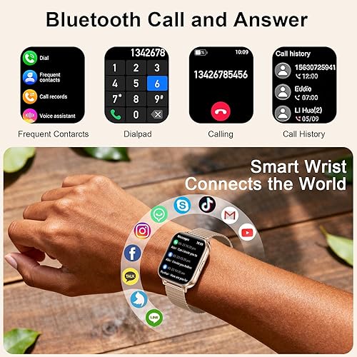 Miniatura 5 de Relojes inteligentes para mujer, compatibles con Android y iPhone, relojes inteligentes HD de 1.83 pulgadas con alertas de llamadasmensajes, más de