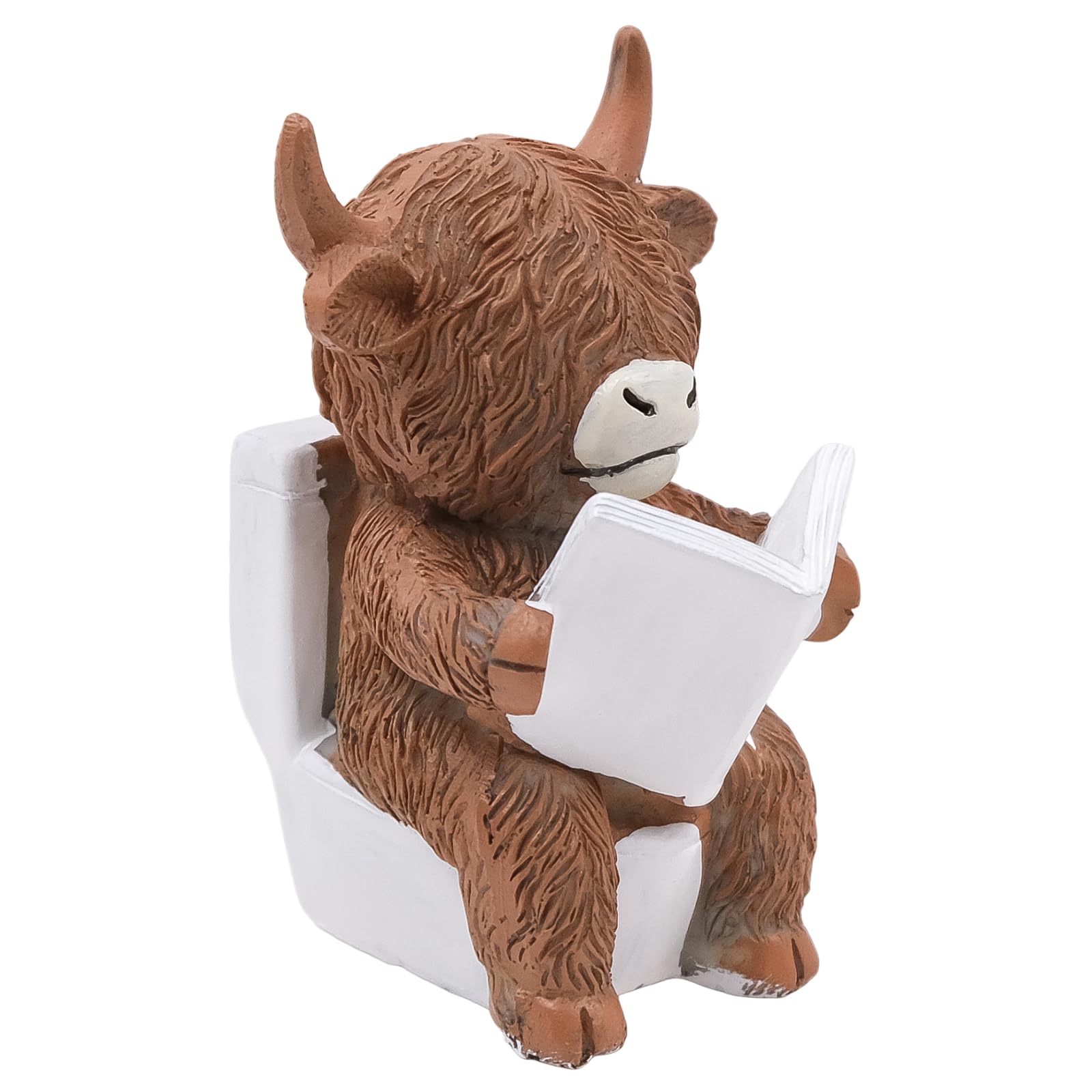 Figurine vache des Highlands en résine : cadeau fantaisie humour wc