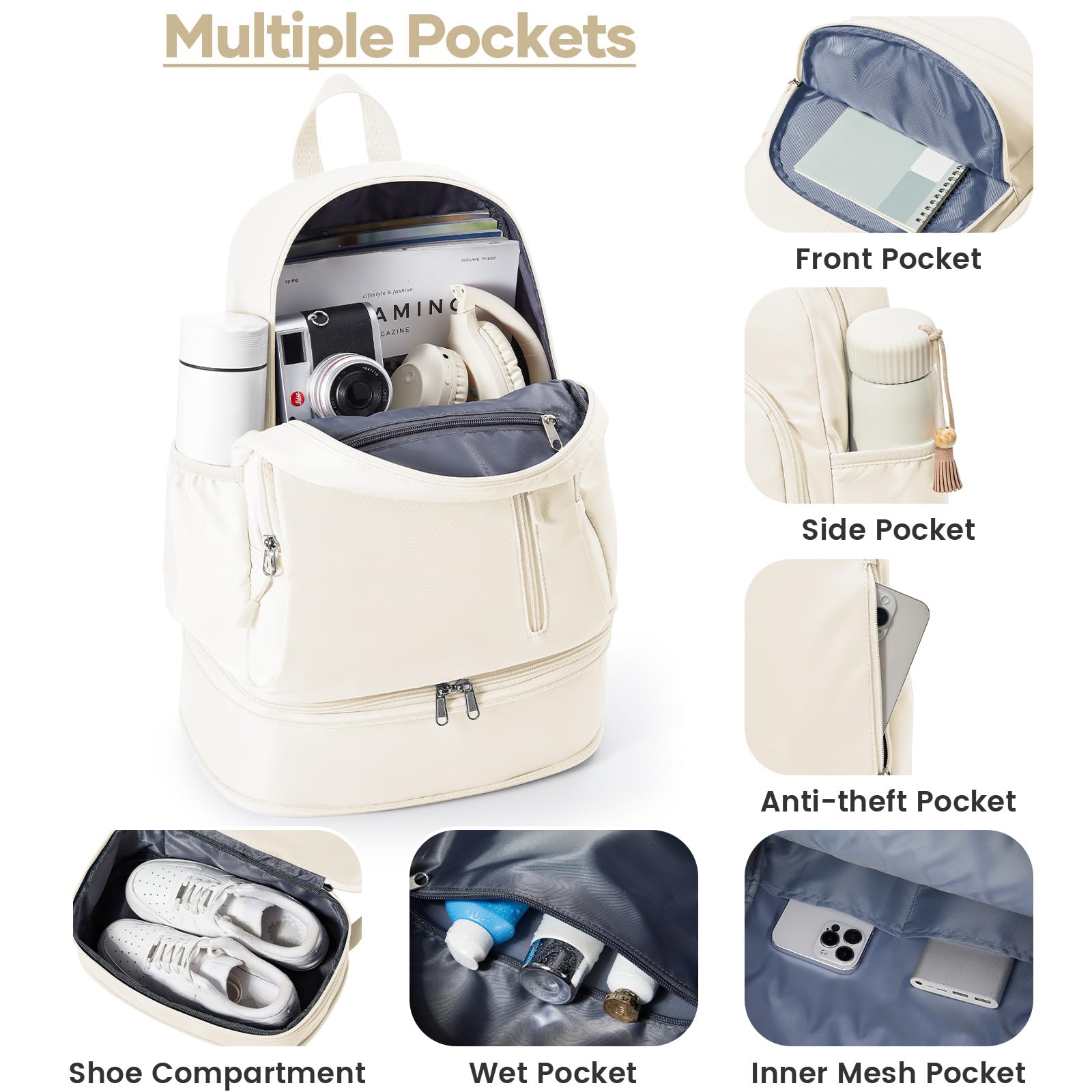 Lendolk Mochila de gimnasio para mujeres y hombres
