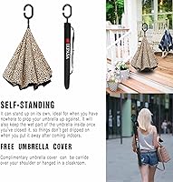 Vista 58 de SIEPASA Paraguas invertido invertido de 49/56 pulgadas, doble toldo extra grande, ventilado, resistente al viento, impermeable, paraguas de golf