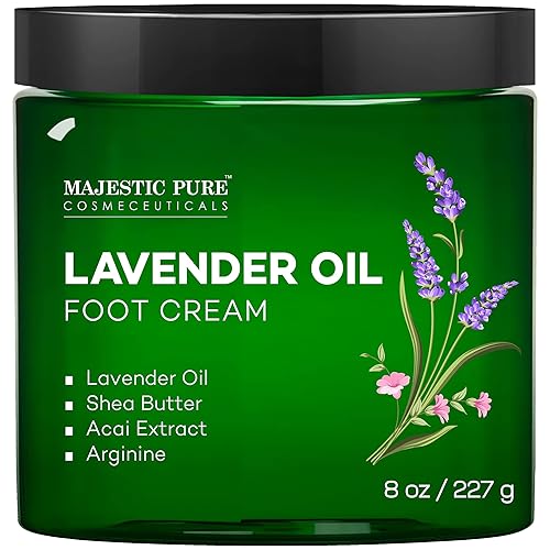 Miniatura 8 de MAJESTIC PURE Crema para pies de aceite de lavanda crema calentadora callos pies agrietados secos manos talones codos uñas y rodillas suaviza e