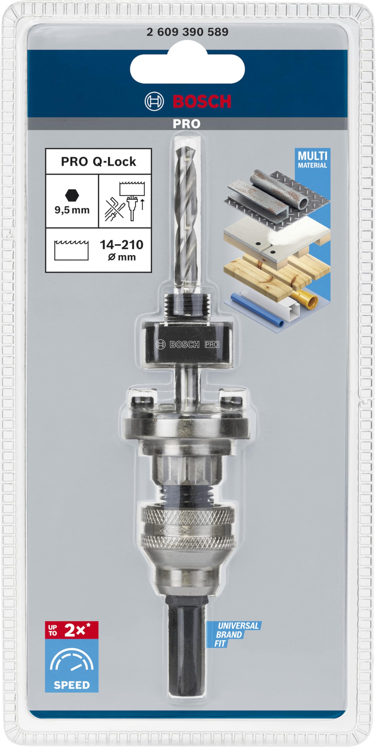 Bosch Accessories 2609390589 Adaptateur six pans 14 - 210 mm