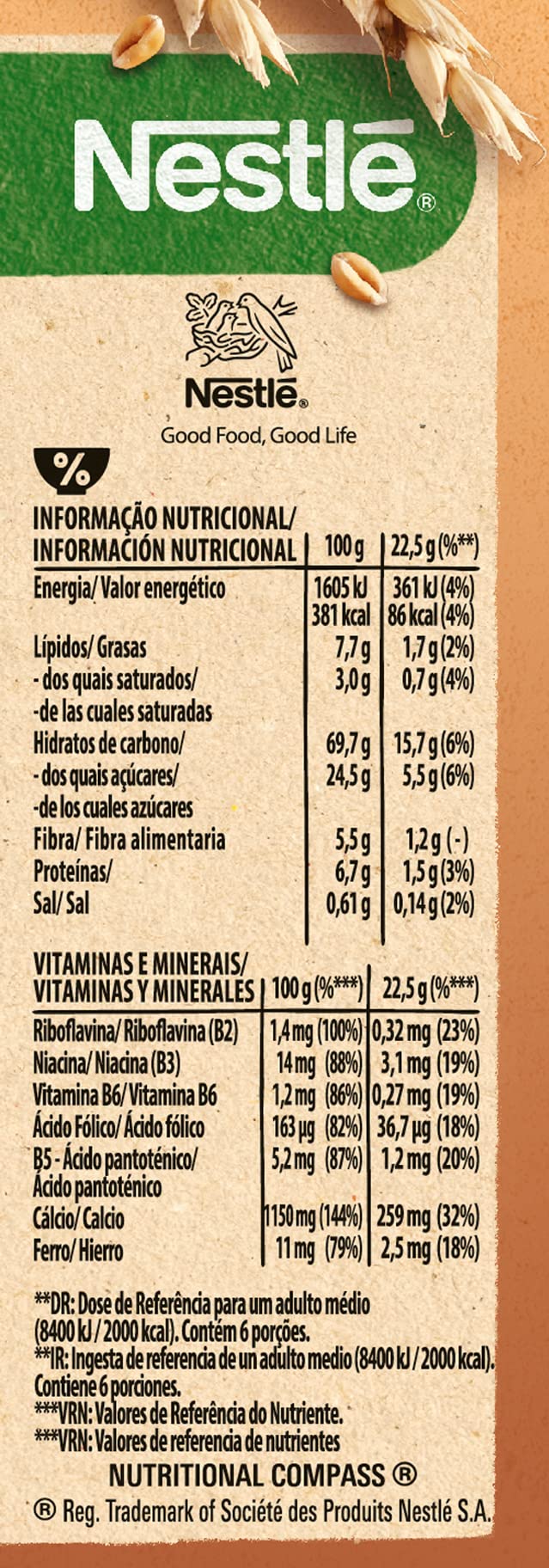 Cereales Nestlé Fitness - Barritas Chocolate con Leche, 9 x 6 Paquetes de 22.5 g