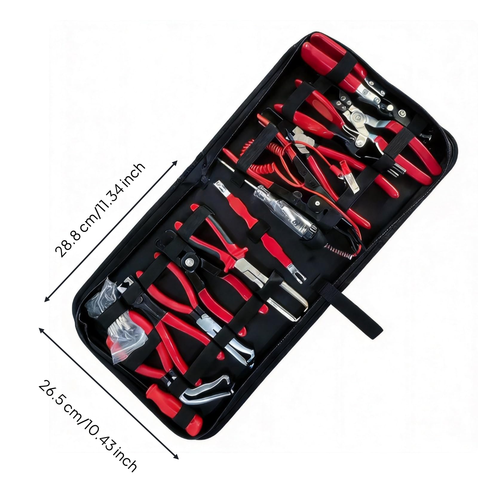 14 Piezas Kit Herramientas con Estuche Transporte Portátil Juego Herramientas con Estuche Plegable para Taller