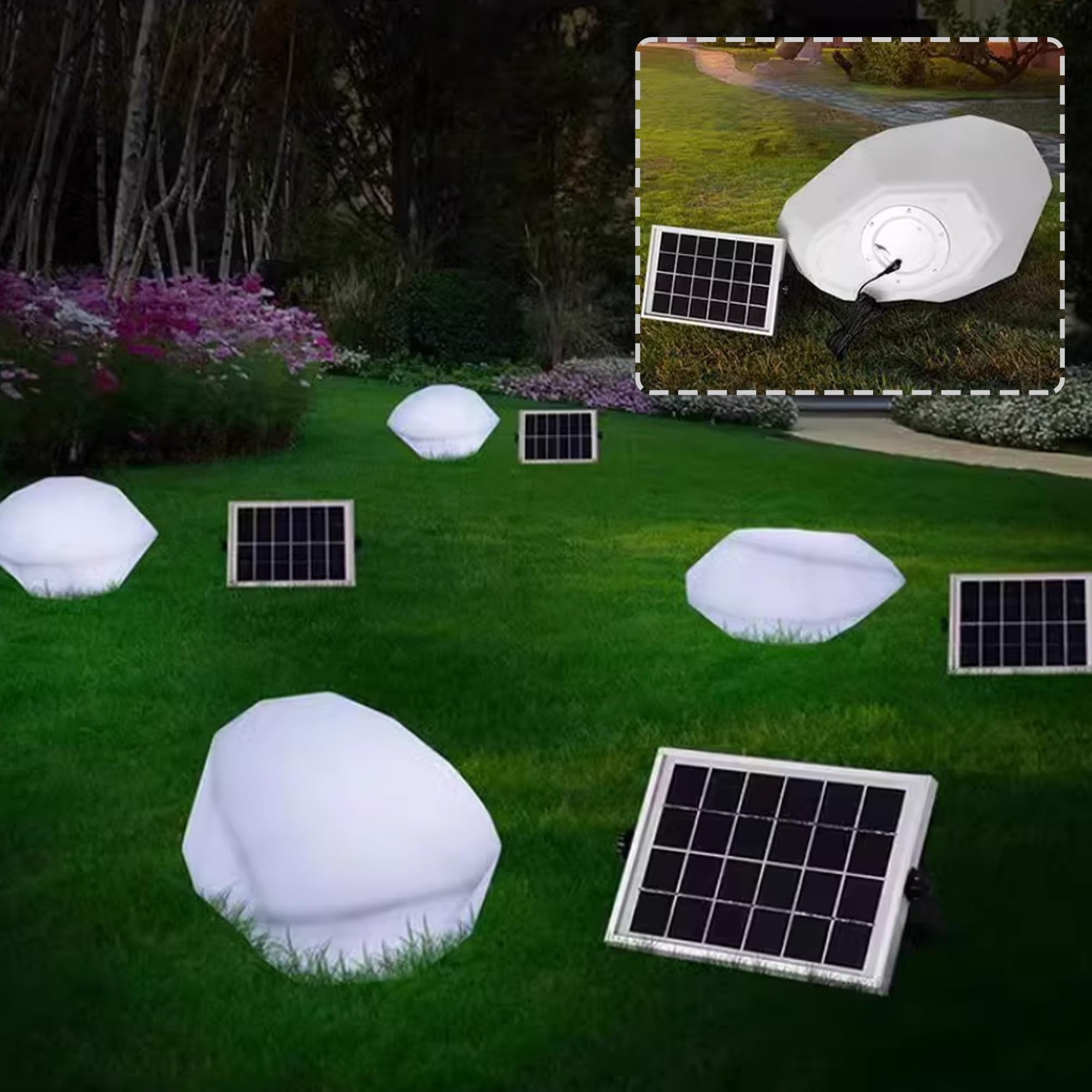 Lampada solare da giardino, Luce da giardino con illuminazione a LED con cambio di colore, Lampada da giardino moderna per esterni, IP65 impermeabile, telecomando, per vialetti, piscina, prati(63*45*3