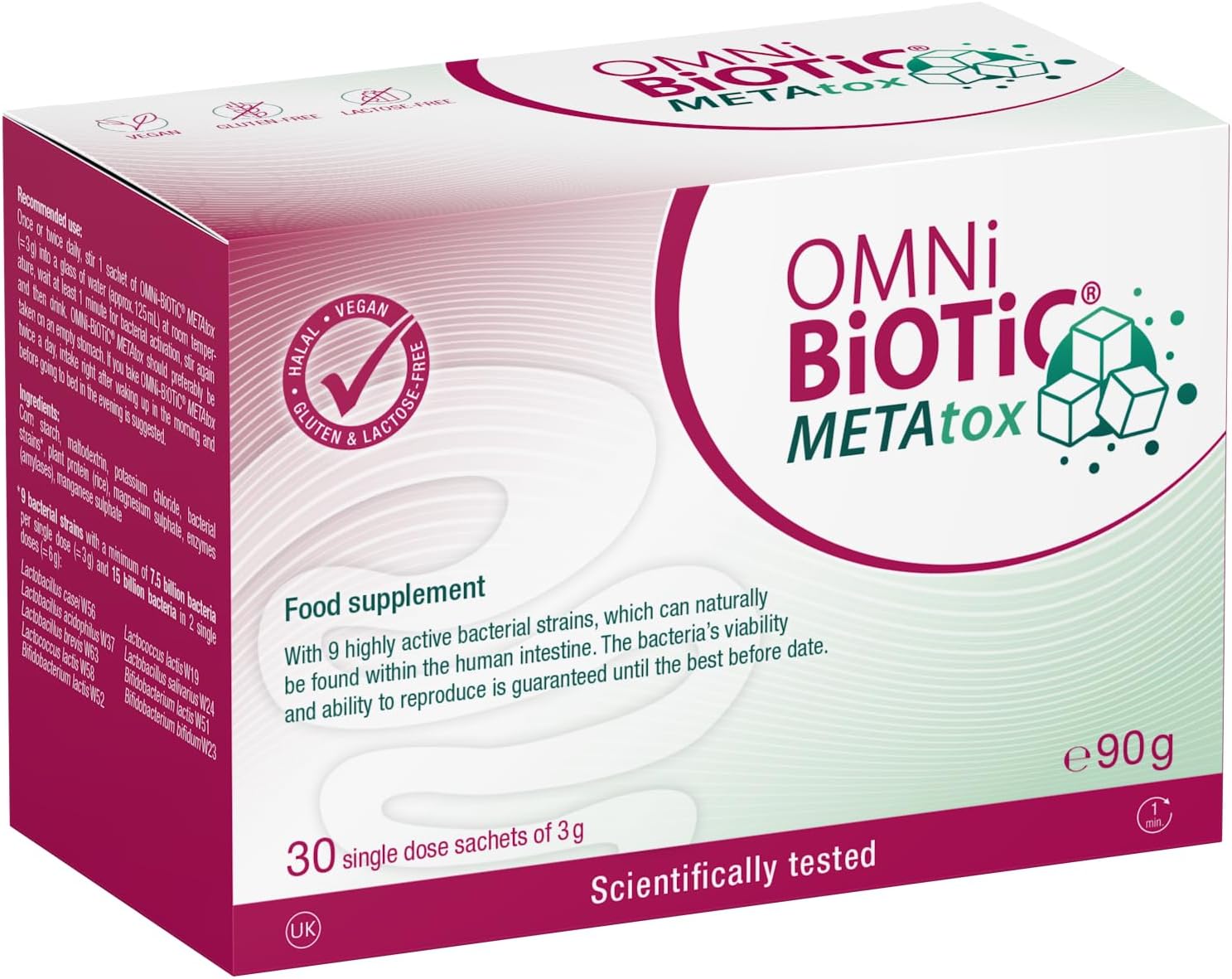 OMNi BiOTiC METAtox | Sugar and Fat Metabolism Under Control | Probiotic Powder | 30 Sachets | 15 Billion Bacteria per Daily dose | Vegan | Halal | for Daily use