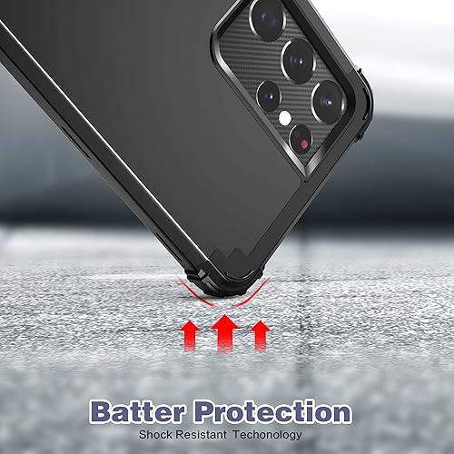 Miniatura 4 de IDweel Funda para Samsung Galaxy S21 Ultra 5G, híbrida 3 en 1 a prueba de golpes, resistente, protección de policarbonato duro, silicona suave,