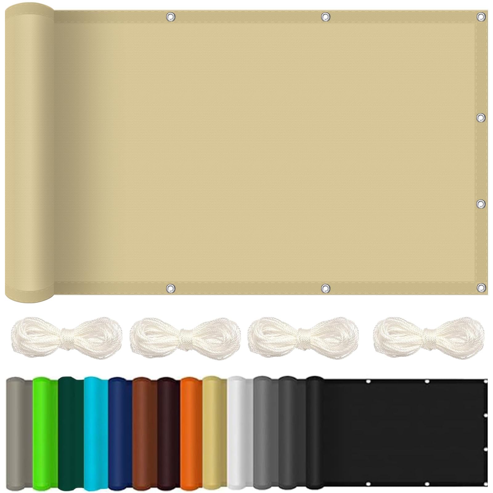 Voile d'ombrage rectangulaire anti-UV et étanche avec œillets de fixation