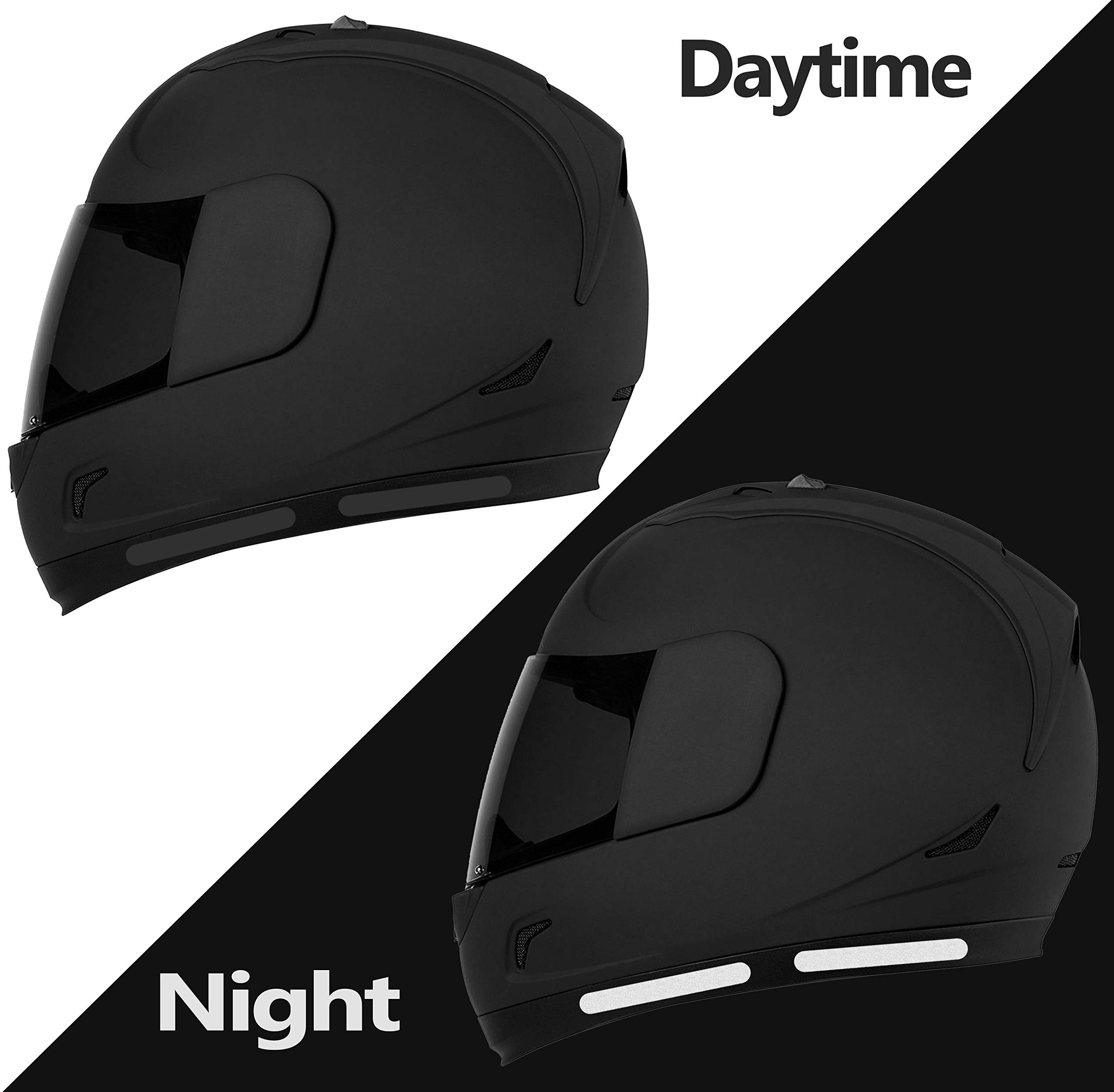 Biomar Labs® 48pcs x PVC Adesivi Set per Cerchioni Rifrangenti Reflective Segnaletici Riflettenti Sicurezza Notturna, Nero per Casco Passeggino Bicicletta Scooter Motocicletta Recinto la Barca D 62