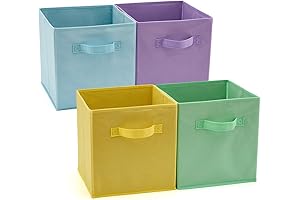 EZOWare Fabric Storage Cubes, Versatile 4-Pack Collapsible Organizers for Ample Room