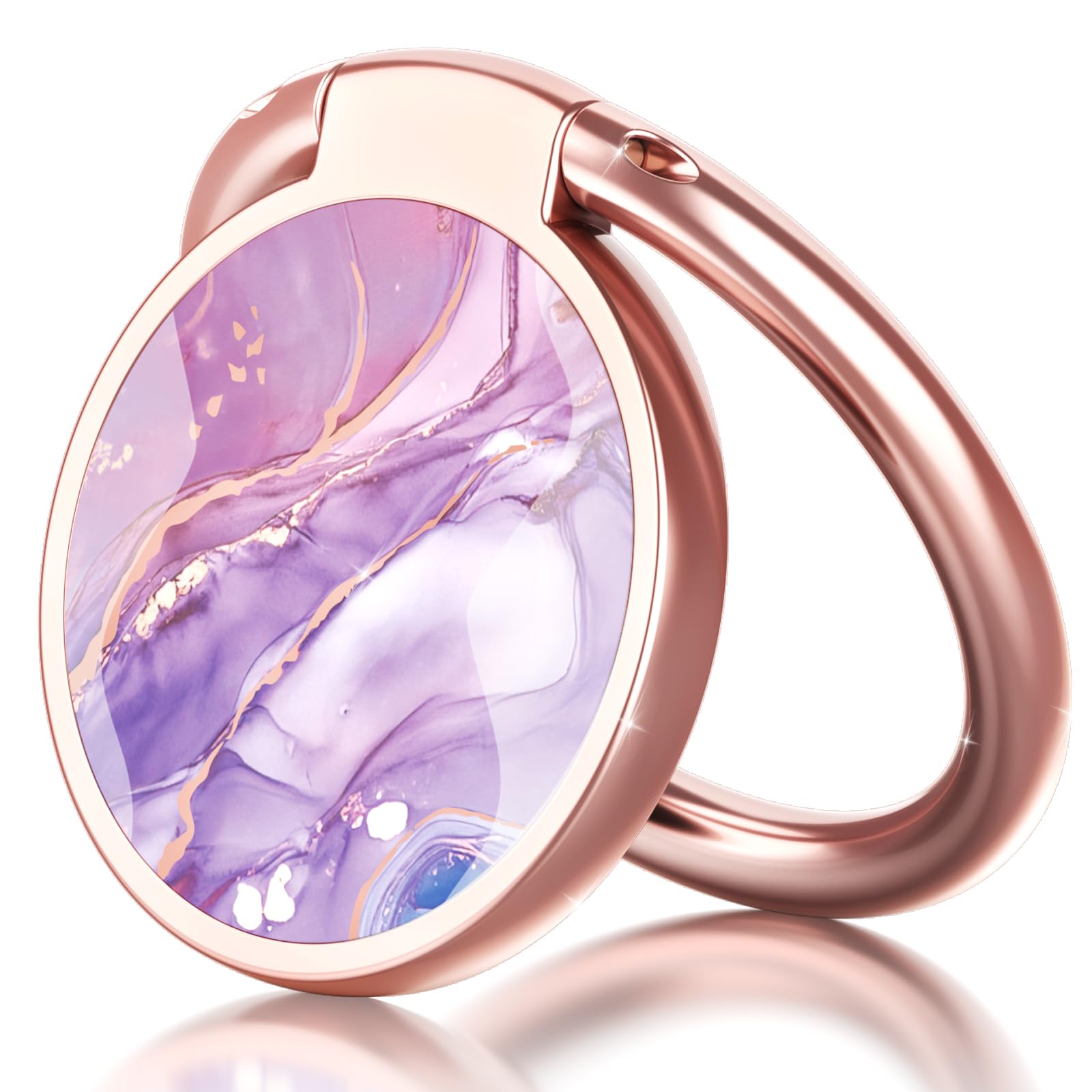 Chvelop Phone Ring Grip Holder, 360° Rotation Cell Phone Grip Stand, Finger Ring Stand, Metal Finger Ring Grip Kickstand Compatible with iPhone 17 Pro