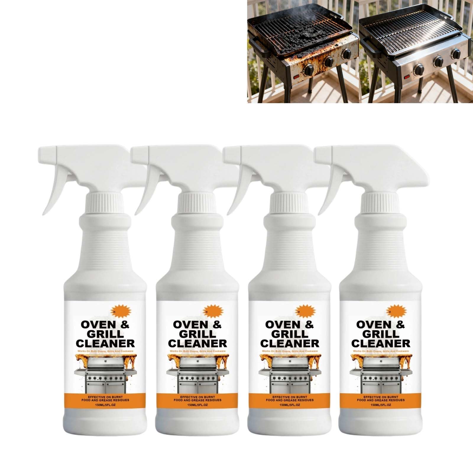 Backofen Grillreiniger, Schaum-Küchenoberflächenspray, Hochleistungs (4PCS)