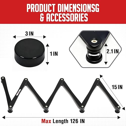 Miniatura 8 de Equipo de entrenamiento de hockey, entrenador de manejo de palos ajustable de 5 secciones7 secciones, ayuda para control de disco, velocidad y