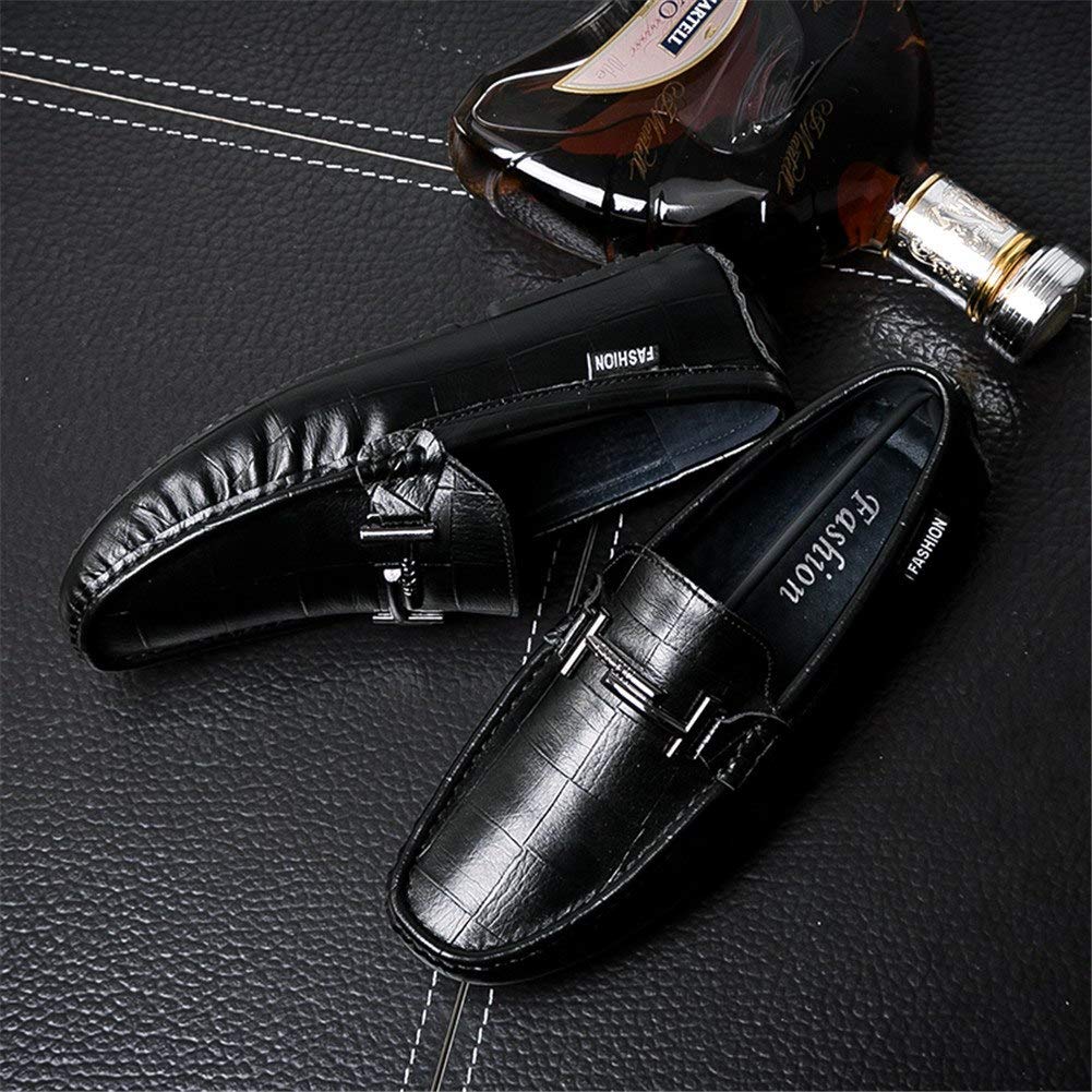 Hombre Artesanal Mocasines Decorado Hebilla Transpirables Oficina Trabajo Zapatos Caminar,Negro 40 EU