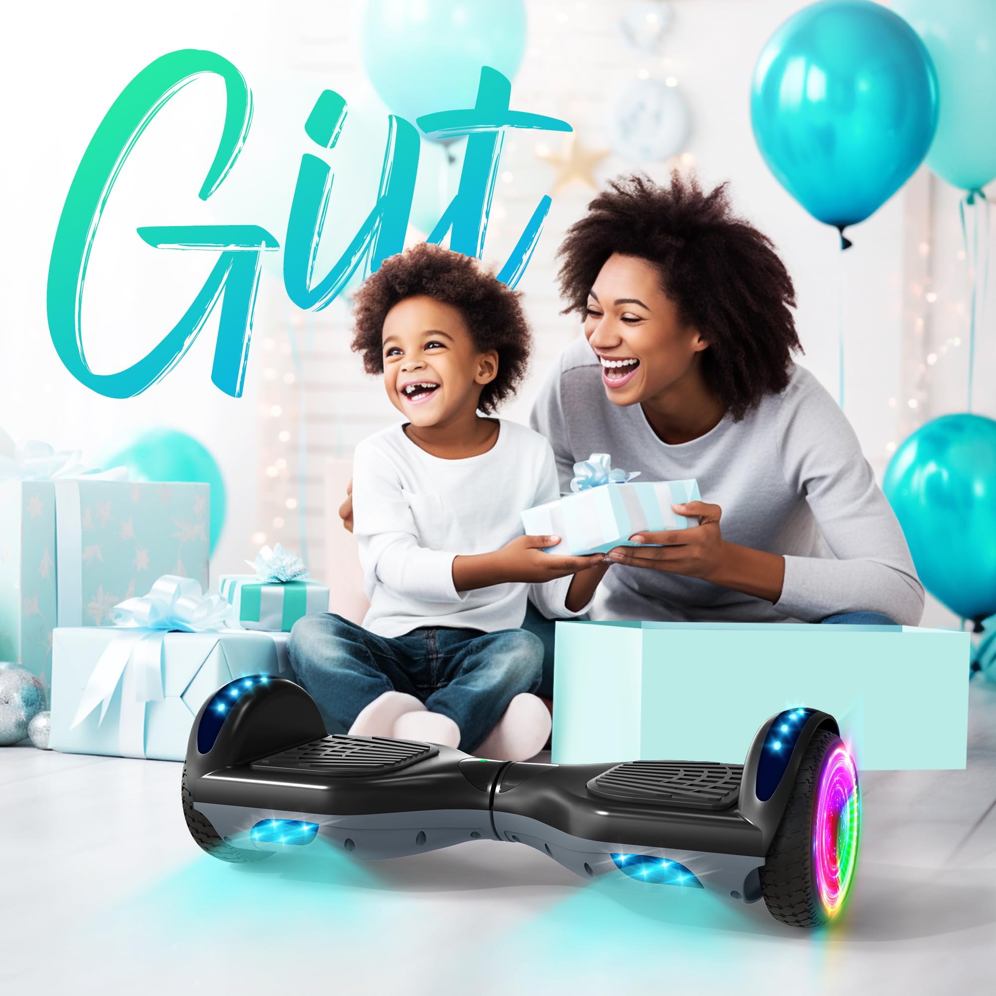 Hoverboard 6,5 Pouce LED Phare Bluetooth Cadeau Enfants