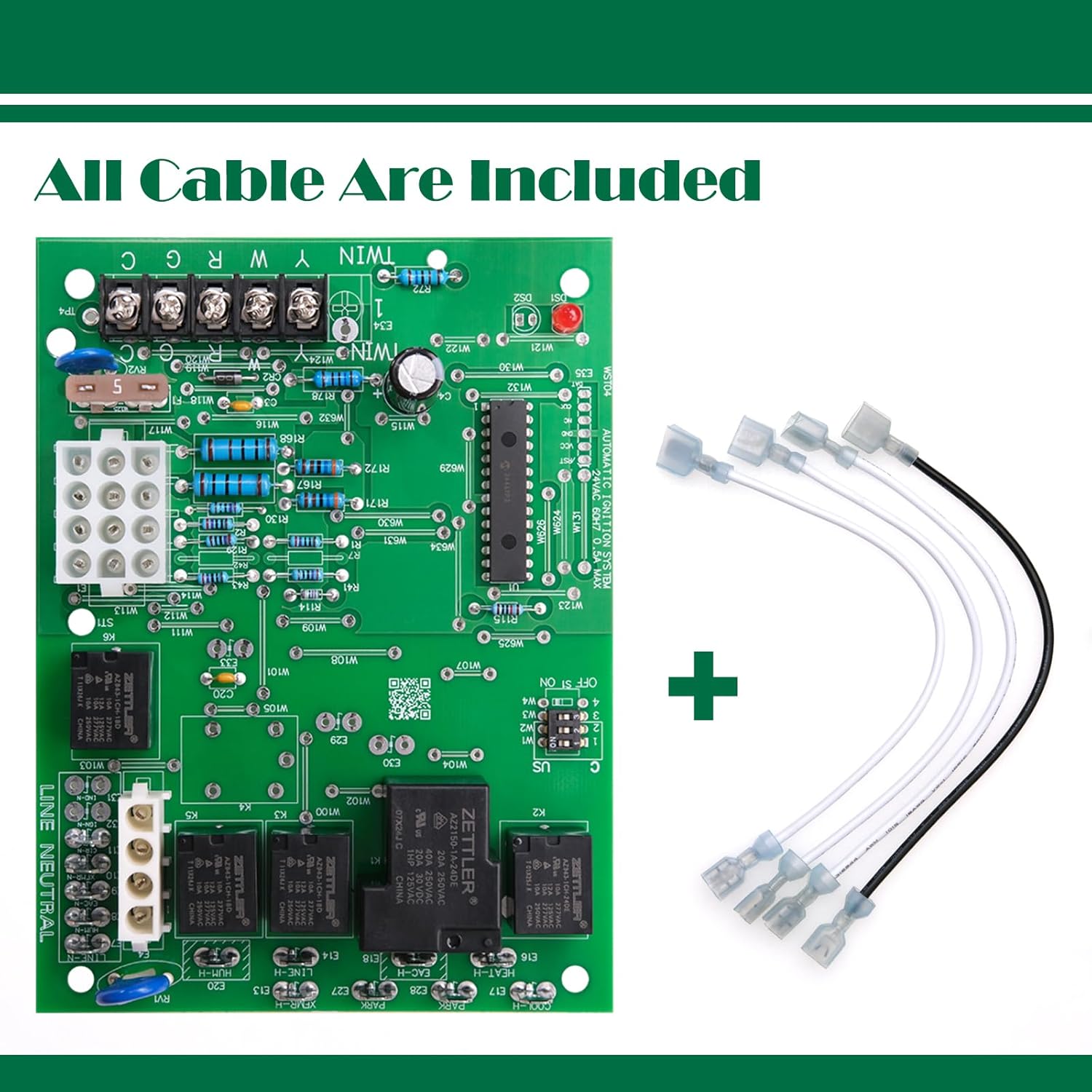 NEALMART WST04 Furnace Control Board with included wiring harnesses.