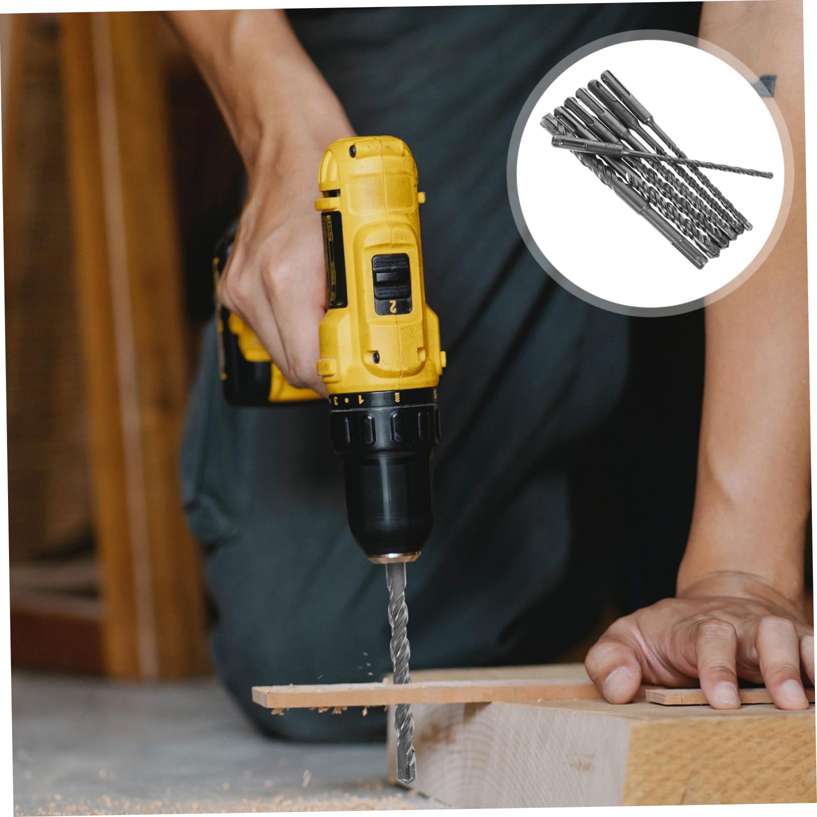 Set Punte da Trapano a Spirale Codolo Tondo 7 Pezzi | Acciaio al Carbonio, per Calcestruzzo e Pareti, Lavorazione Efficiente per Professionisti e Fai da Te