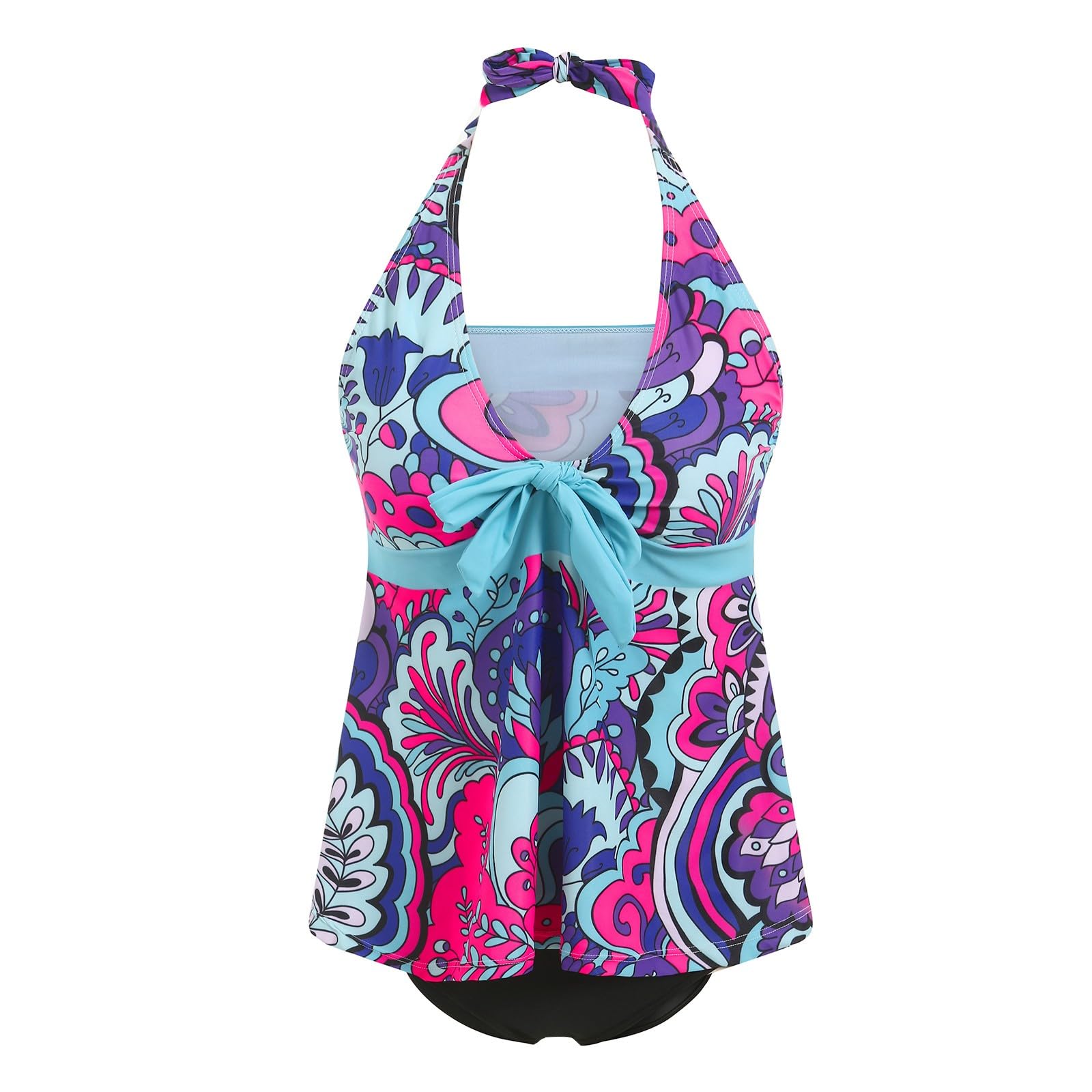 Tankini Donna Mare Costume Eleganti Stampa Floreale Swimsuit Due Pezzi Set Bagno Tankinis Costume Pantaloncino Donna Costumi da Mare con Pantaloncini Swimwear Spiaggia Pantaloncini Spiaggia Piscina