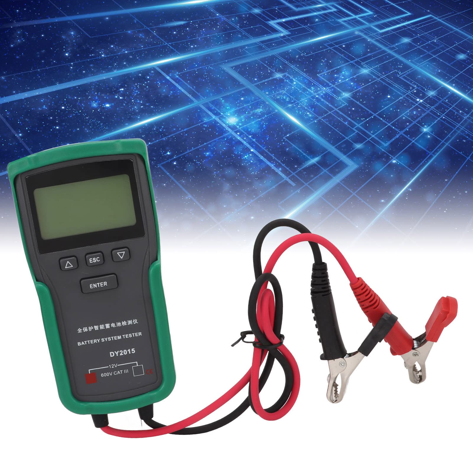 Tester per Batterie per Autoveicoli DY2015 12V Tester per Batterie per Auto Digitali per L'avvio e il di Ricarica per Testare Materiale ABS