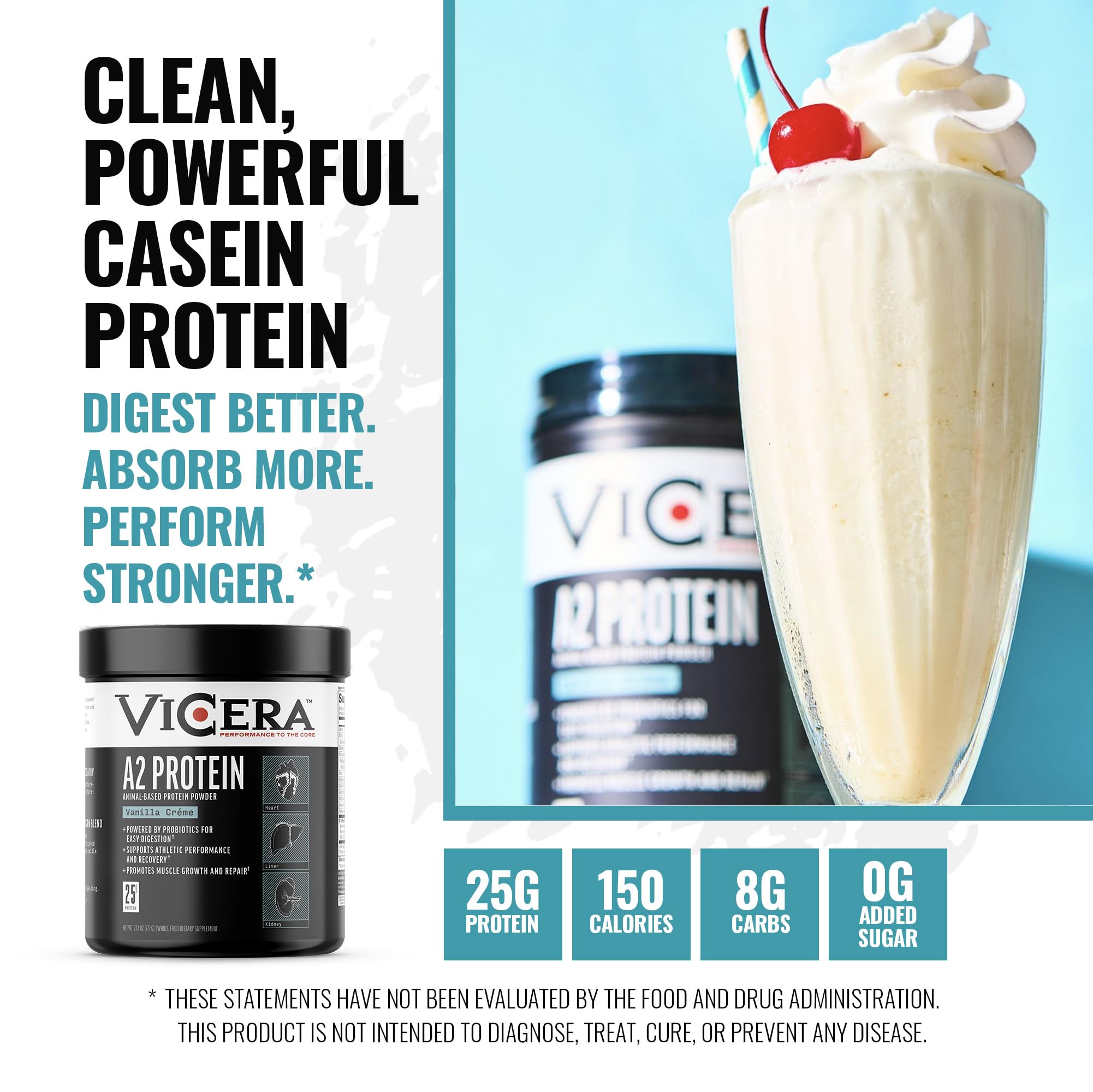 Amazon.com: VICERA A2 Protein Powder, Vanilla Creme, 25 G Protein