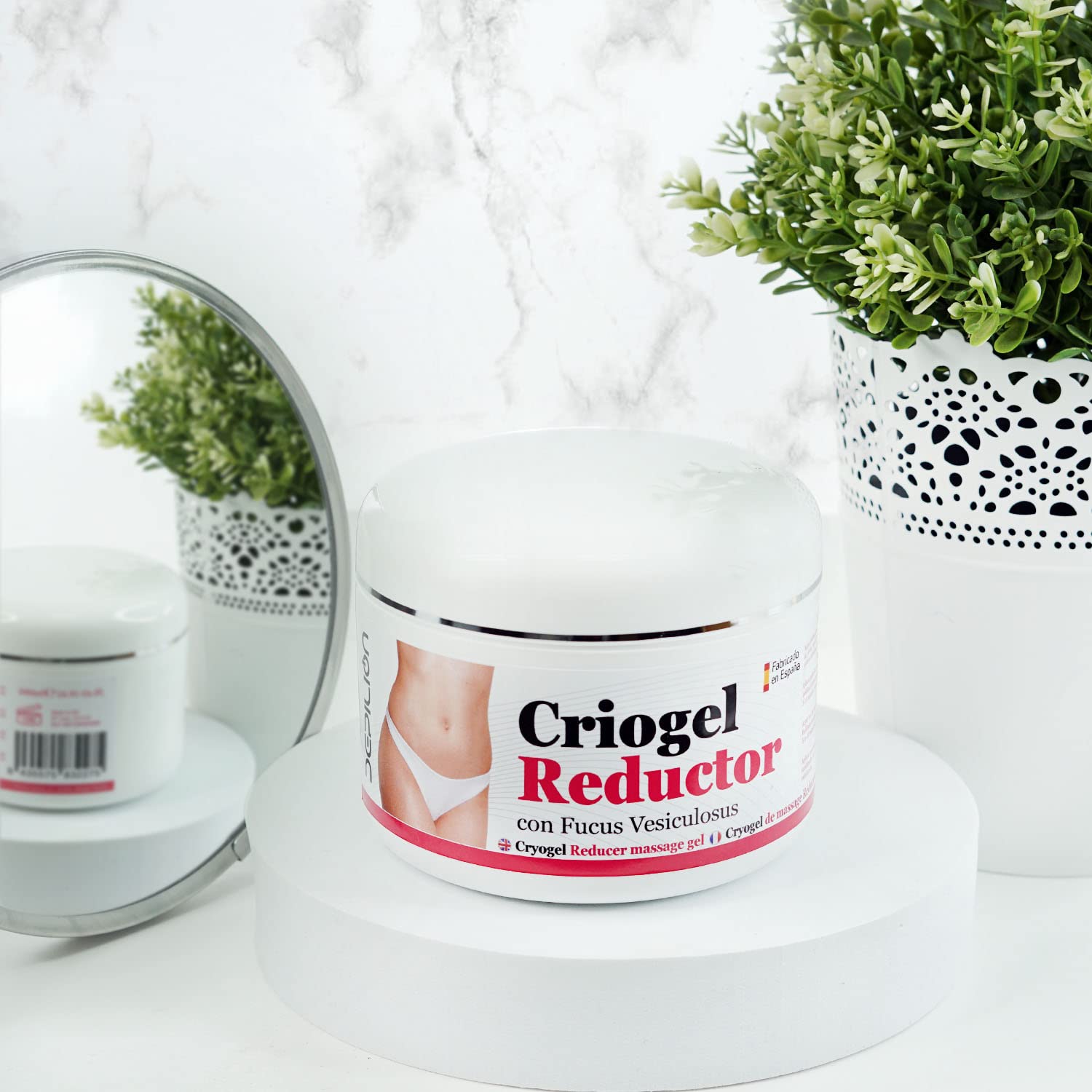 Criogel Reductor 500ml - Gel con efecto frío - Aumentando el drenaje en la “piel de naranja” - Drenante, anticelulítico y reafirmante - Depilion