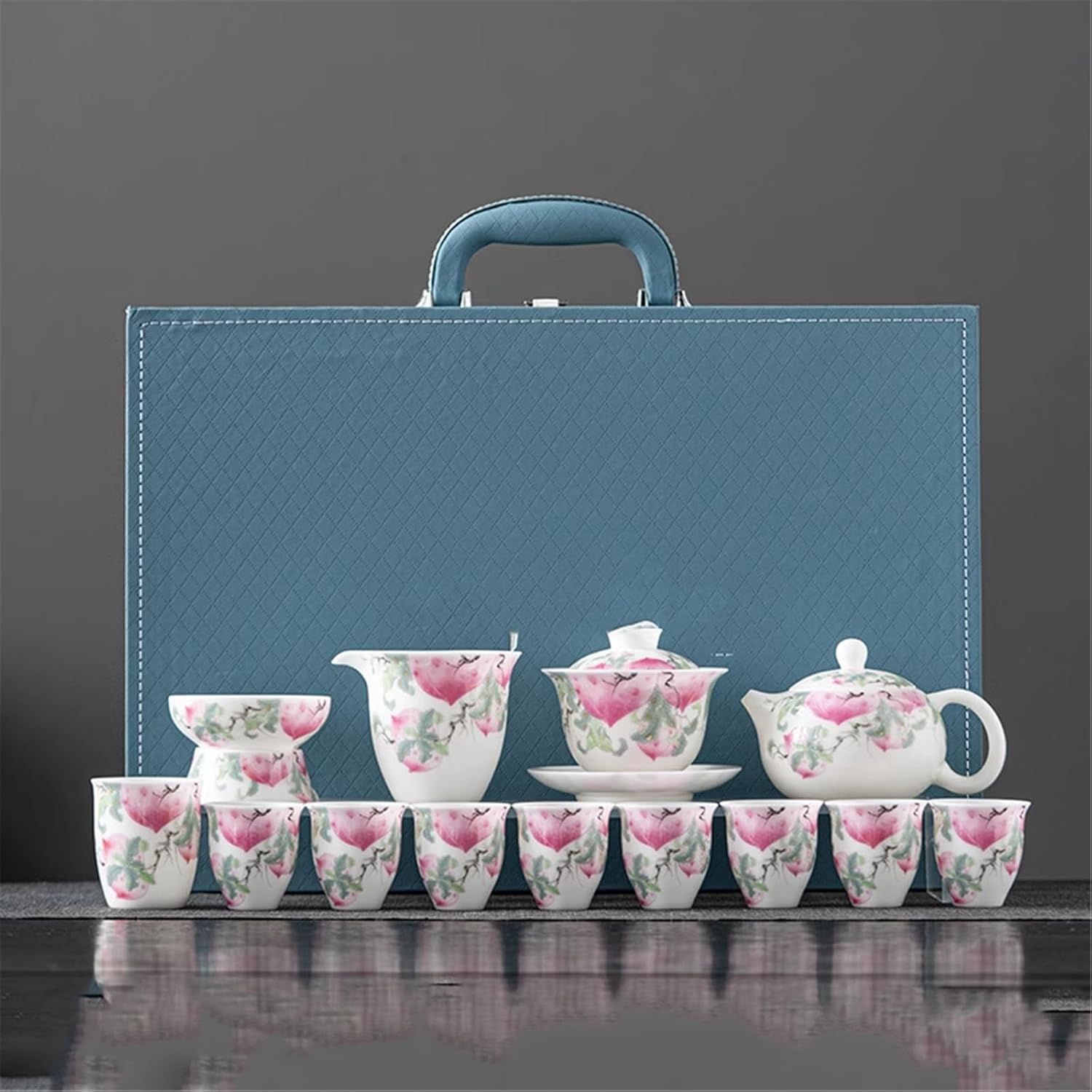 Ru Kiln Gongfu Tea Set, Home Ceramic Tea Pot Tea Brewing Box-set1