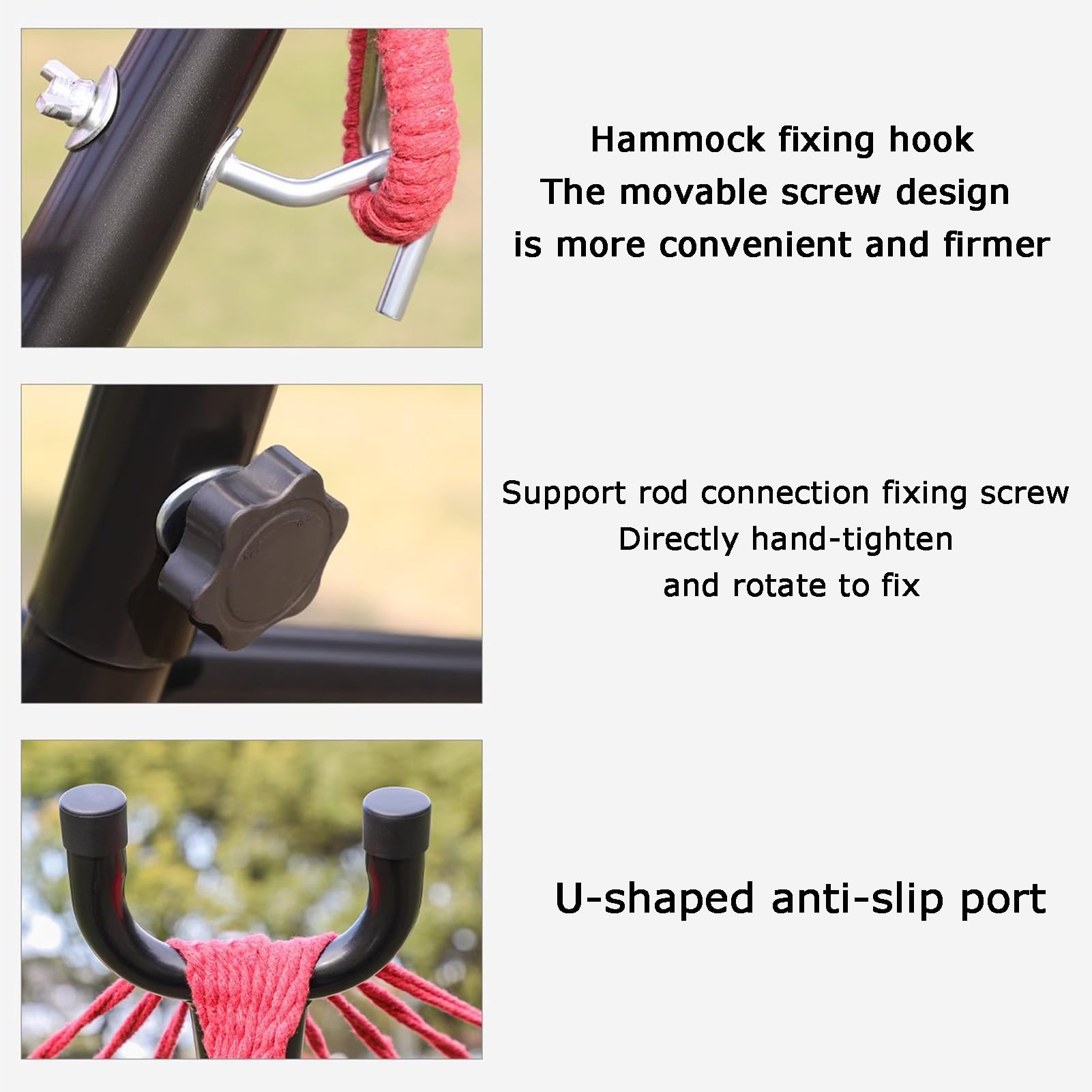 Générique Support De Hamac,Balançoire D'extérieur Facile À Transporter,avec Sac De Rangement,for Voyage,Jardin,Terrasse,Pique-Nique (Support Uniquement)