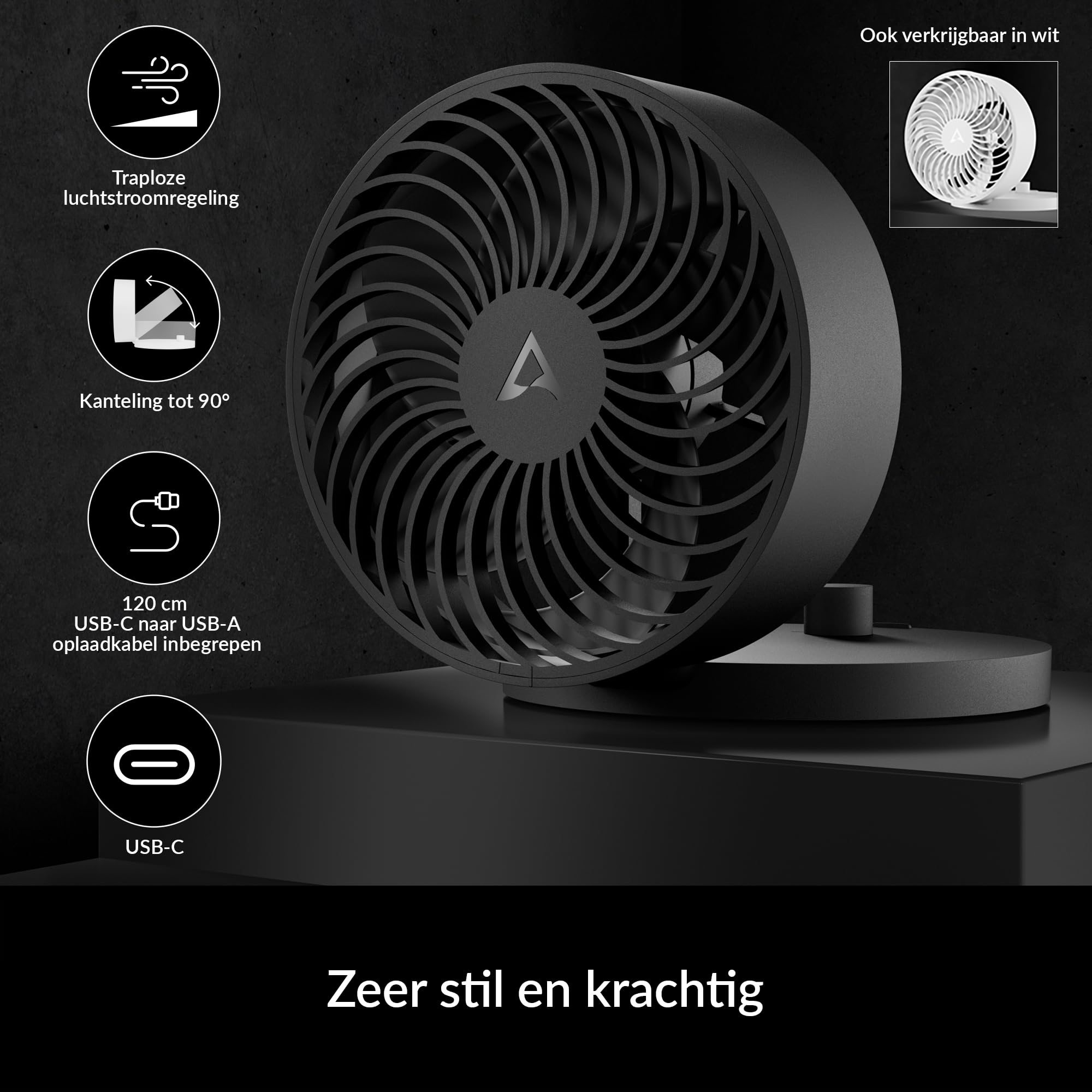 Ventilator de birou Artic Summair, USB, 600 - 2800 rpm, Negru - eMAG.ro