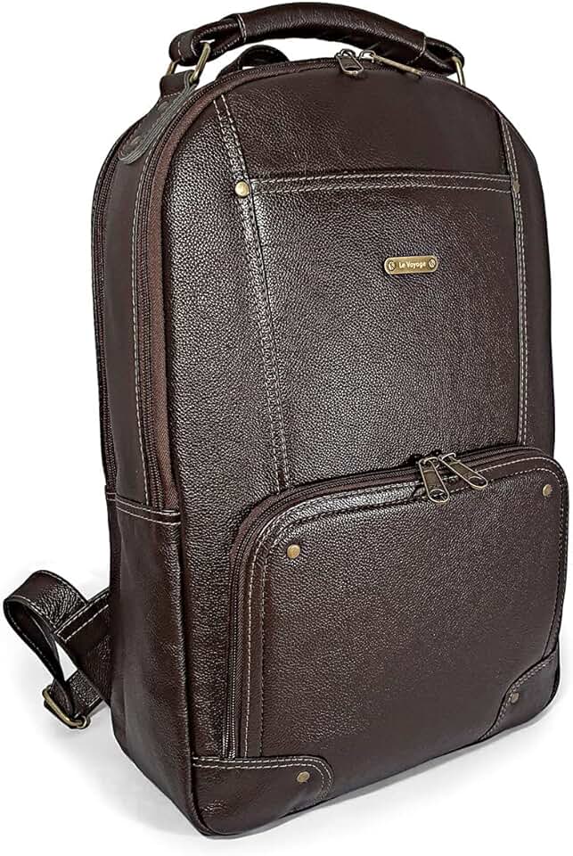 Mochila Executiva Masculina De Couro Legítimo Para Notebook Cor:Marrom