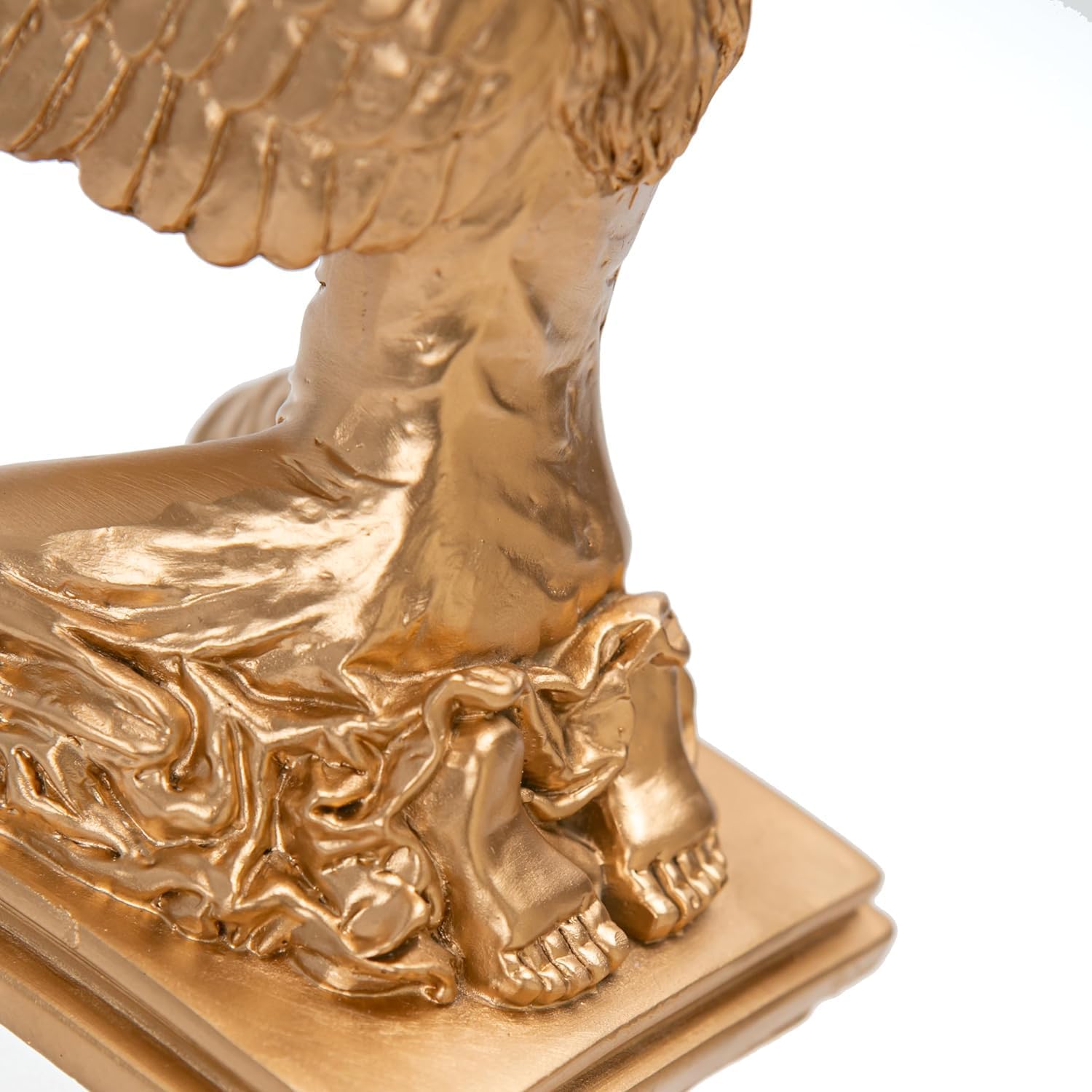 2PCS Kneeling Ark Angel Statue, Ark of The Covenant Historic Model Replica, Religious Memorial Figurine for Indoor Outdoor, Movie Props, 9.4" Long, Gold