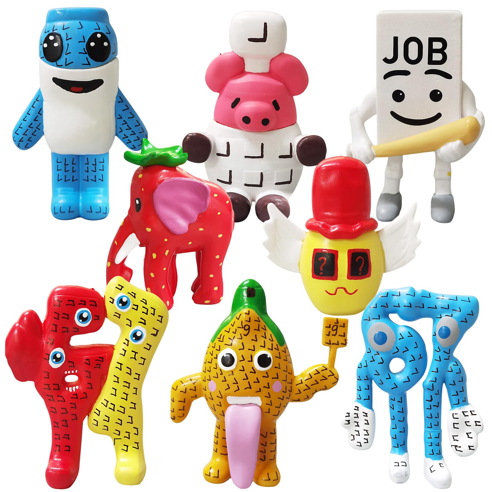 Figurines Humoristiques Cadeau Original Figurines Italiennes Brainrot - Lot De 8 Personnages