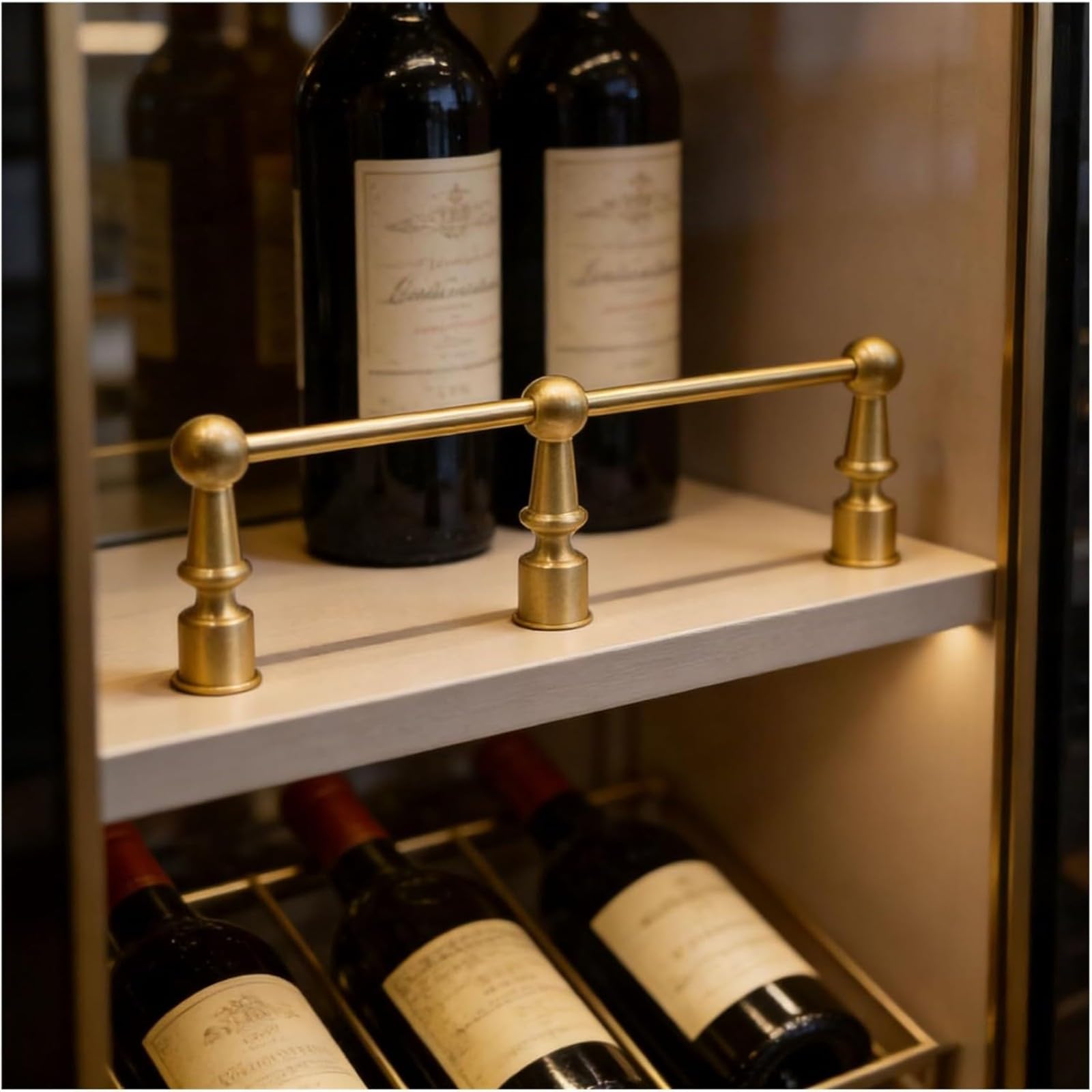 Porte-bouteilles de bar doré pour étagère de cuisine