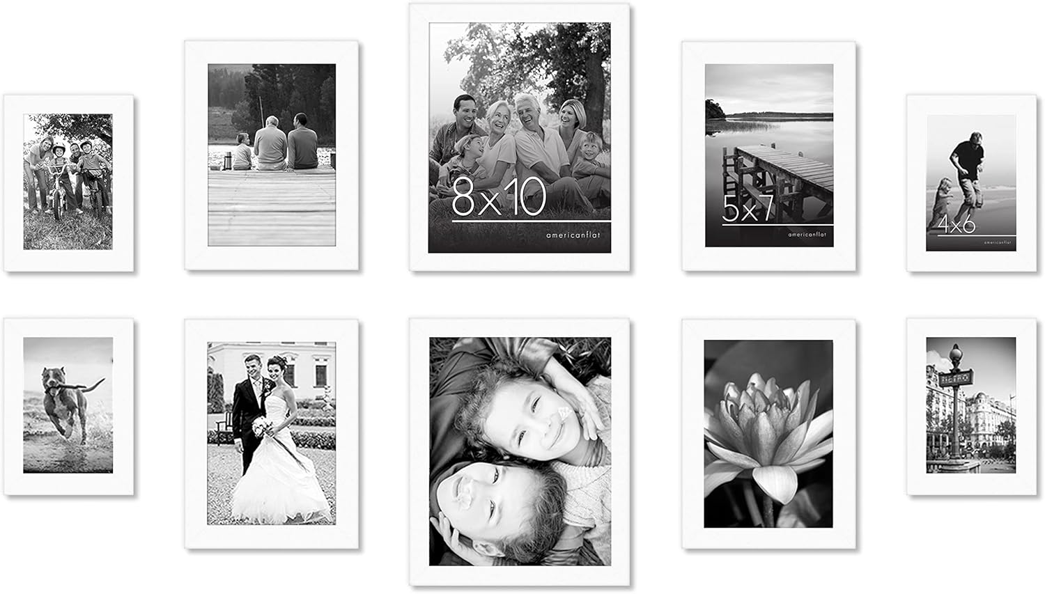 Americanflat 10 Piece White Gallery Wall Picture Frame Set