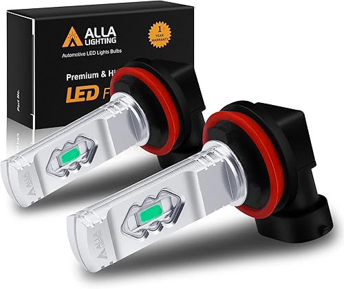 Alla Lighting 3600lm Xtreme Super Bright H11 H16 Bombillas LED antiniebla Reemplazo de la lámpara H8 - 8000K azul hielo, alta iluminación ETI 56-SMD