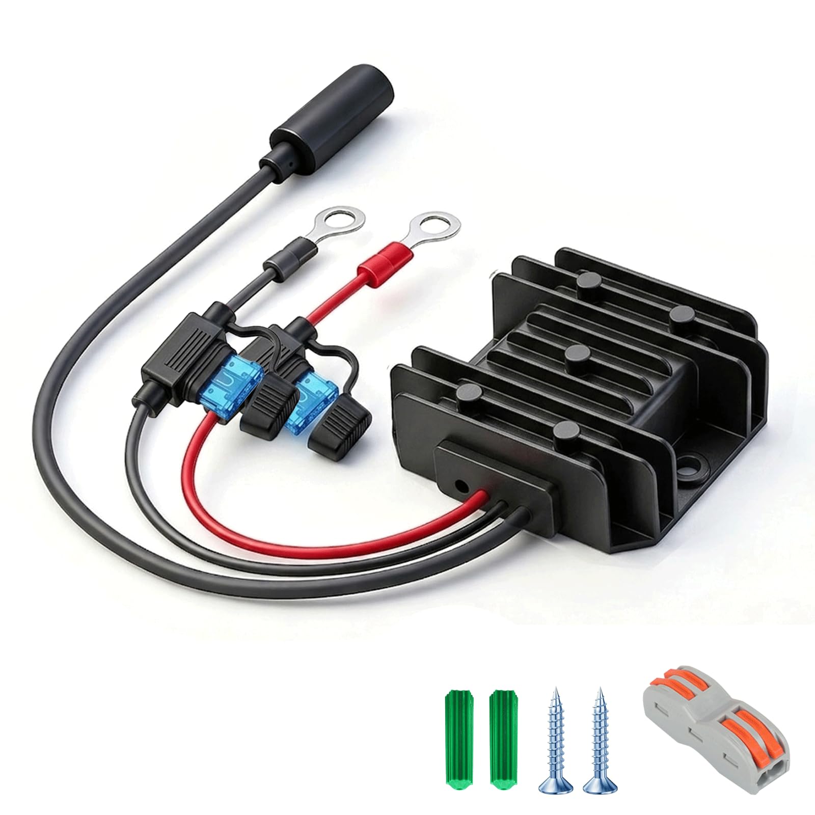Starlink Mini 12V Adapter 12V/24V to 30V DC with Dual Fuse Protection Black