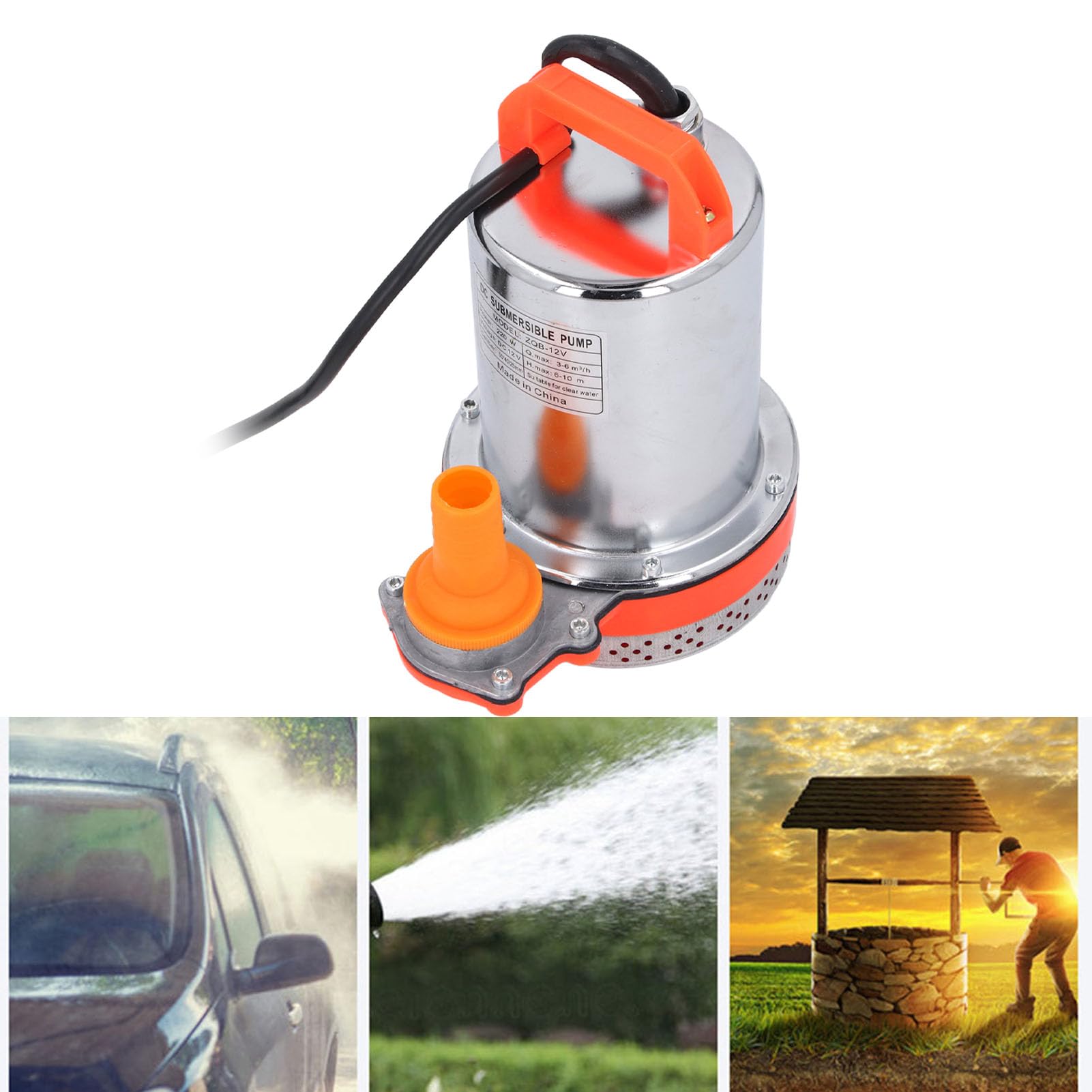 Pompa ad acqua sommergibile DC12V 220W Girante centrifuga ad alta portanza in acciaio inossidabile per impieghi gravosi ed efficiente per acquacoltura di piscine e drenaggi