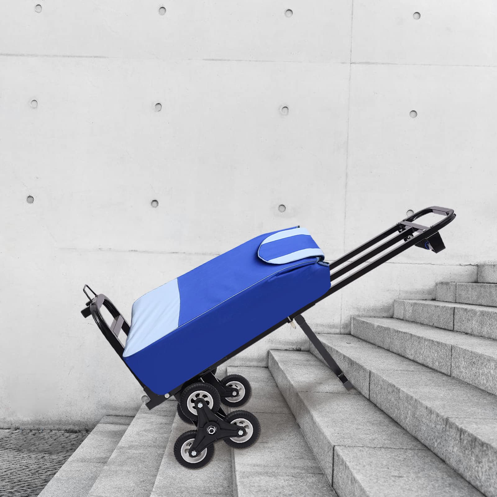 Sackkarre Treppensackkarre Klappbar bis 210 kg Belastbar, Stahl Treppenkarre 3-Räder Gummi als Treppensackkarre, Schubwagen oder Holztransportkarre
