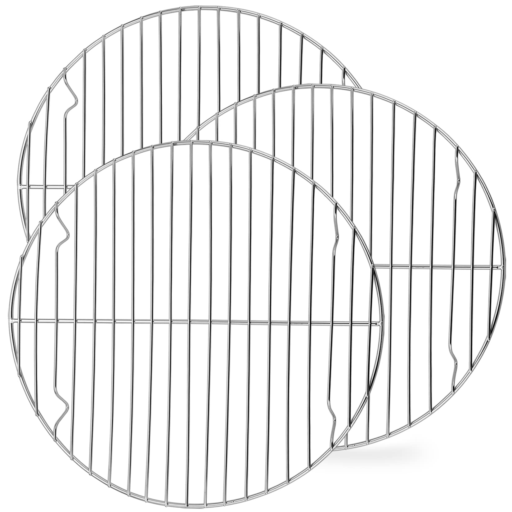 P&P CHEF Rack da cucina rotondo da 30,5 cm (set da 3), in acciaio inox, adatto per friggitrice/pentola a pressione/teglia rotonda, forno e lavastoviglie