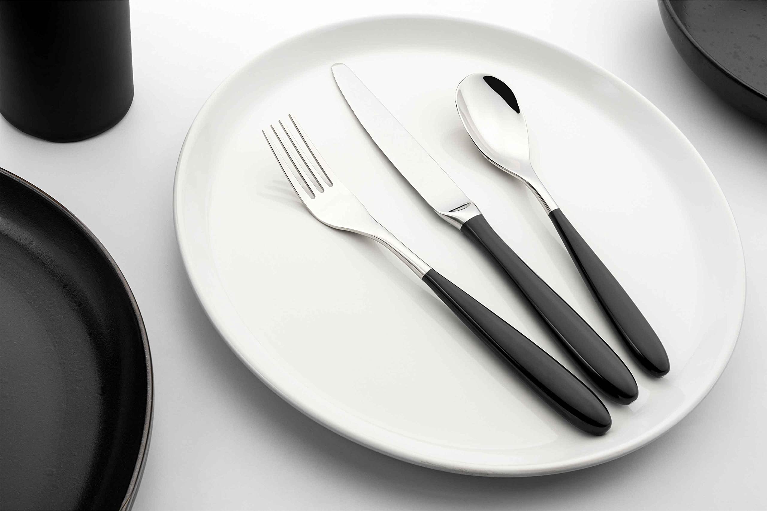 Grunwerg Yin & Yang Pastry Forks 2PAF650BK, 18/10 Stainless Steel, Set of 2, Black, 2-Set - Image 2