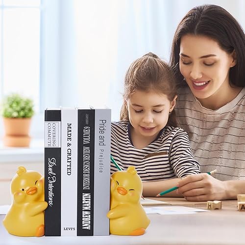 Miniatura 3 de Adorables sujetalibros decorativos para niños, soportes únicos para libros de pato, decoración para escritorio de oficina en casa