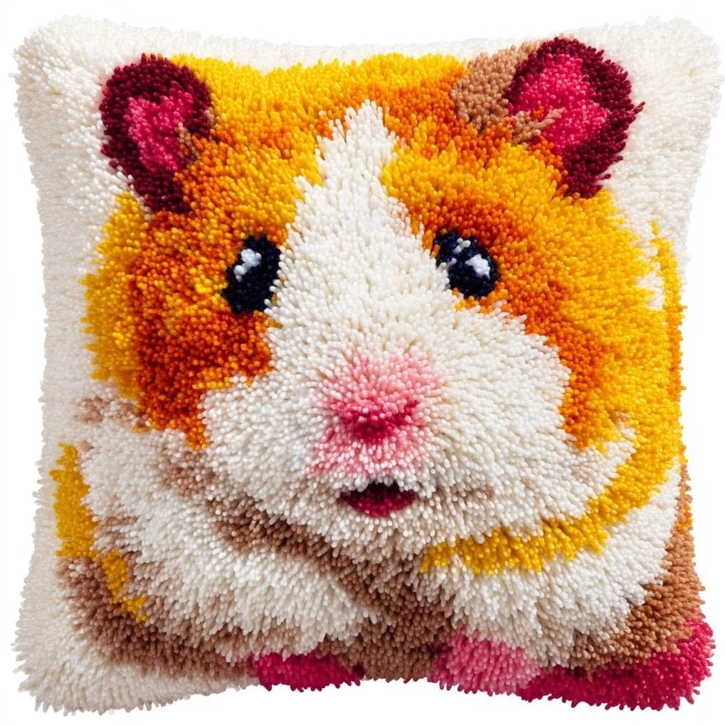 AxiangziK Latch Hook Pillow Kit for Beginners,Cartoon Hamster